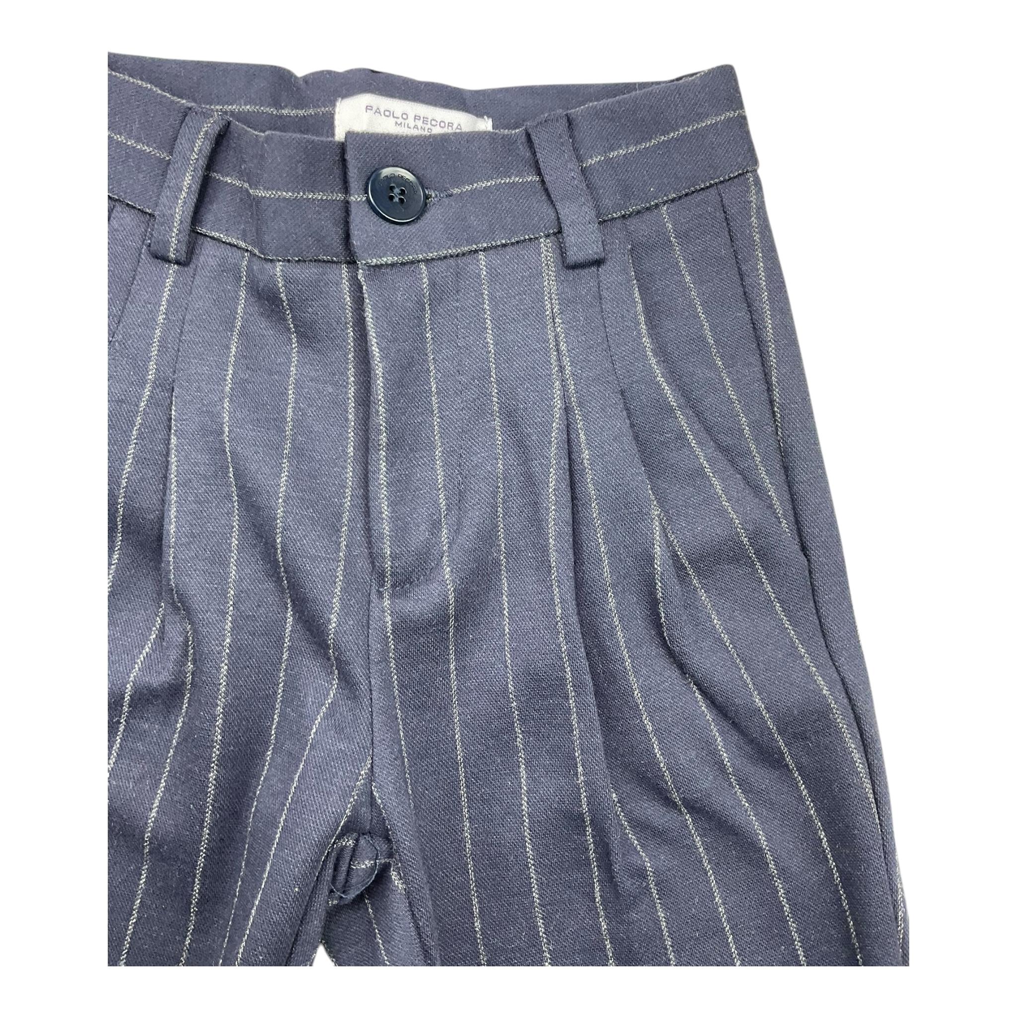 PAOLO PECORA pantalone tinta unita con fantasia a righe Blu per Bambino PP3840J BLU PAOLO PECORA