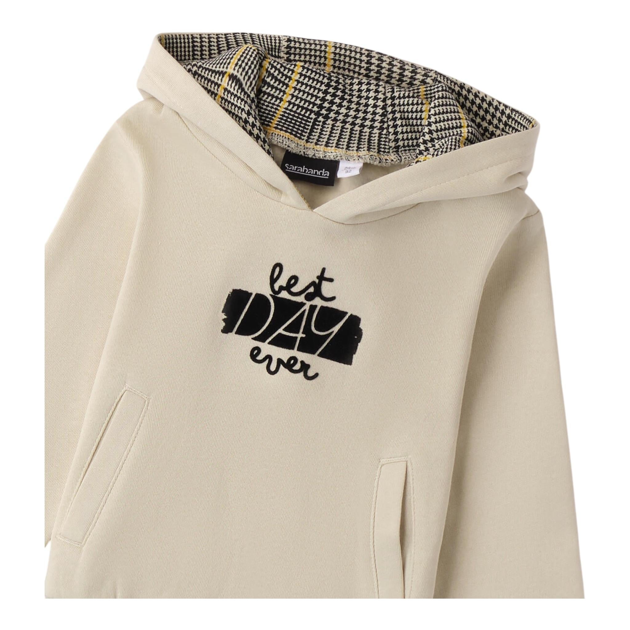 SARABANDA felpa chiusa con cappuccio tinta unita Beige per Neonato 9A934 BEIGE SARABANDA