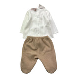 NINNAOH completo maglia-ghettina bicolore Bianco/beige per Neonato I23200T BIANCO/BEIGE NINNAOH