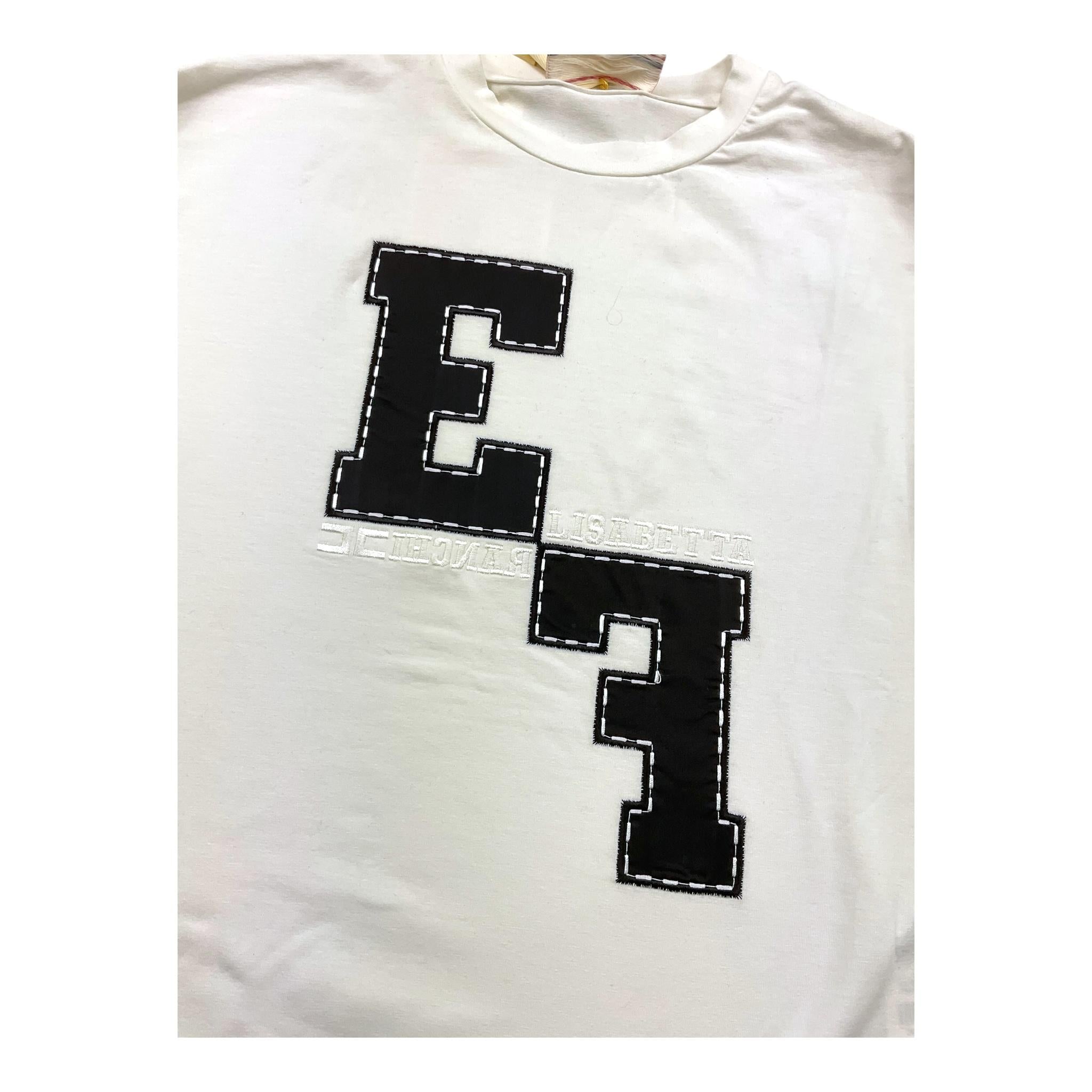 ELISABETTA FRANCHI shirt girocollo tinta unita cn logo Panna per Bambina EFTS223 PANNA ELISABETTA FRANCHI