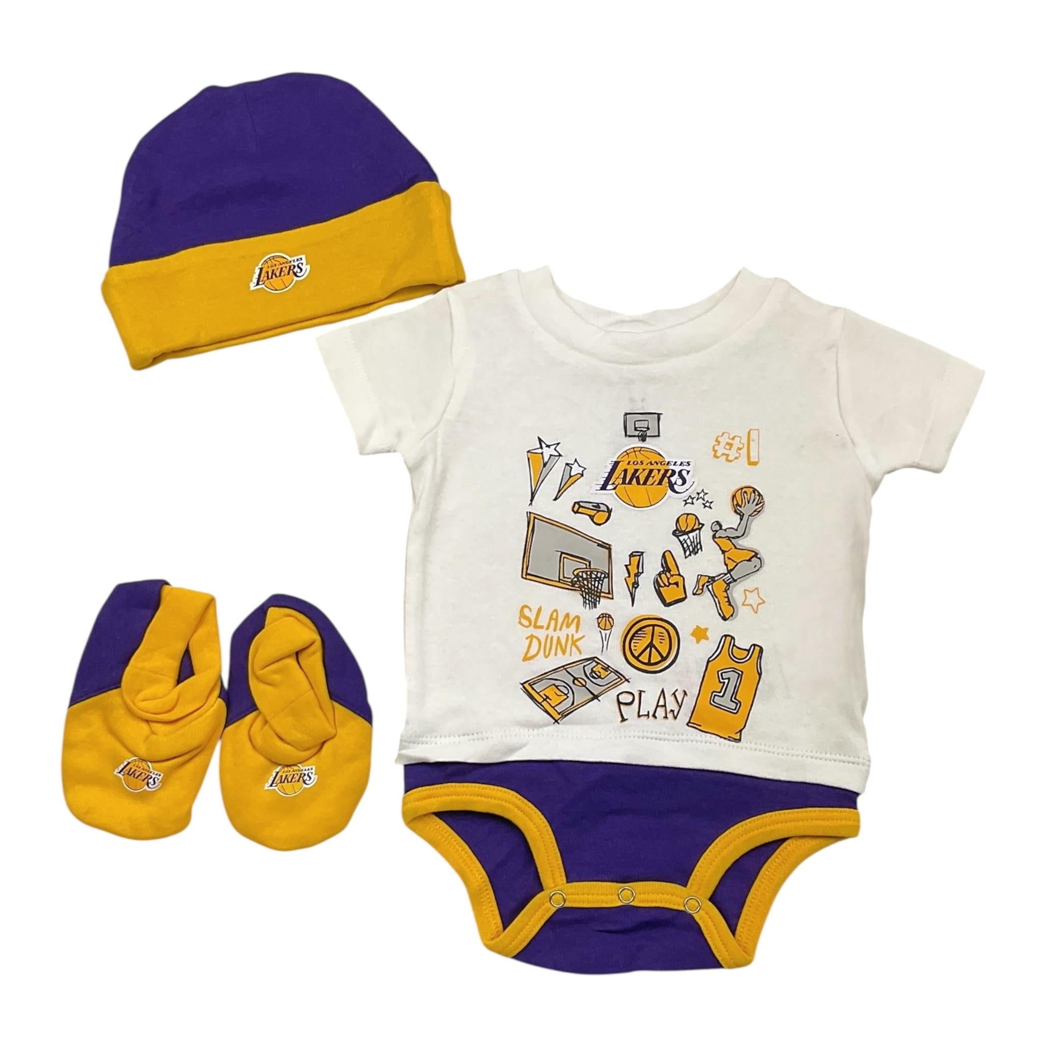 NBA set body-babbucce-cappello tinta unita Bianco per Neonato 1761188 BIANCO NBA