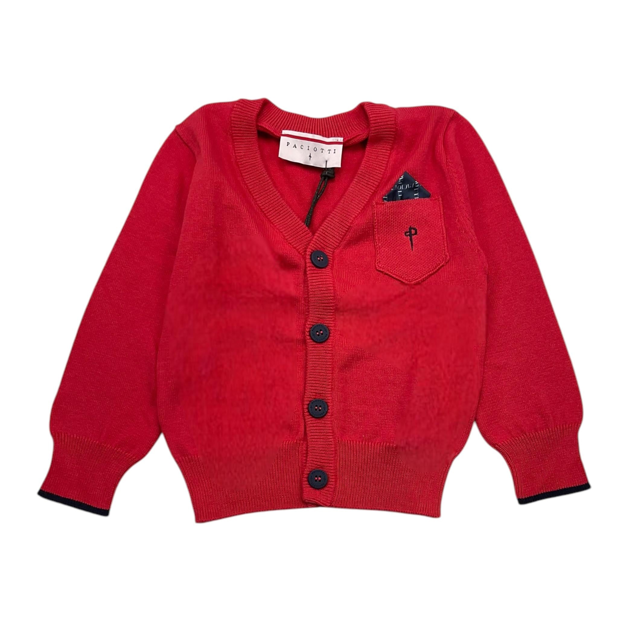 Cesare Paciotti Cardigan Tinta Unita Con Bottoni Rosso Per Bambino MGP4156B ROSSO CESARE PACIOTTI
