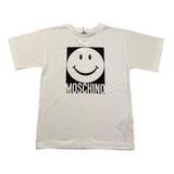 MOSCHINO t-shirt tinta unita girocollo con stampa Bianco per Bambino HSM05G BIANCO MOSCHINO