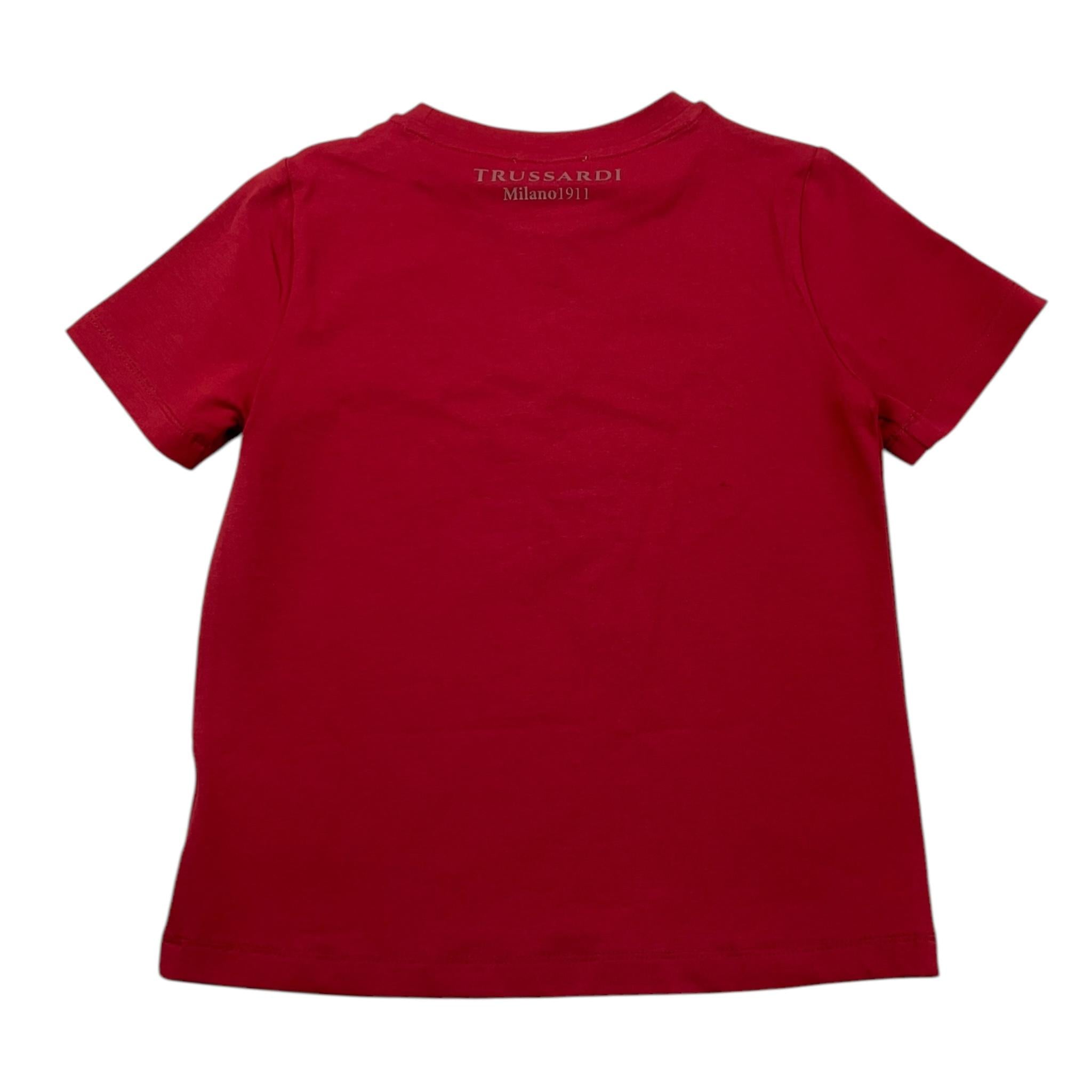 TRUSSARDI t-shirt girocollo tinta unita con stampa Bordeaux per Bambina TGA25122TS BORDEAUX TRUSSARDI
