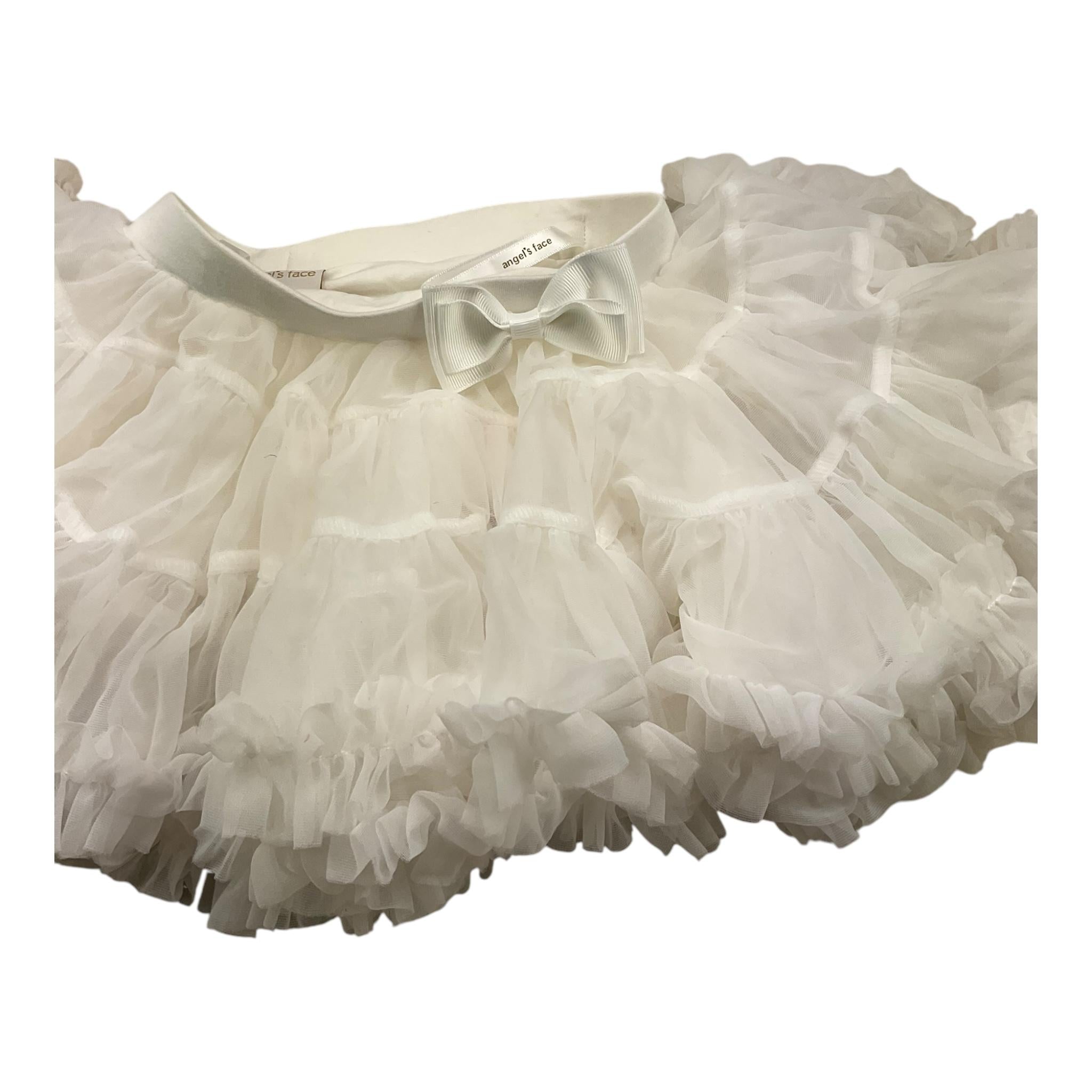 ANGEL'S FACE gonna tinta unita con tulle Bianco per Neonata BIKY BIANCO ANGEL'S FACE