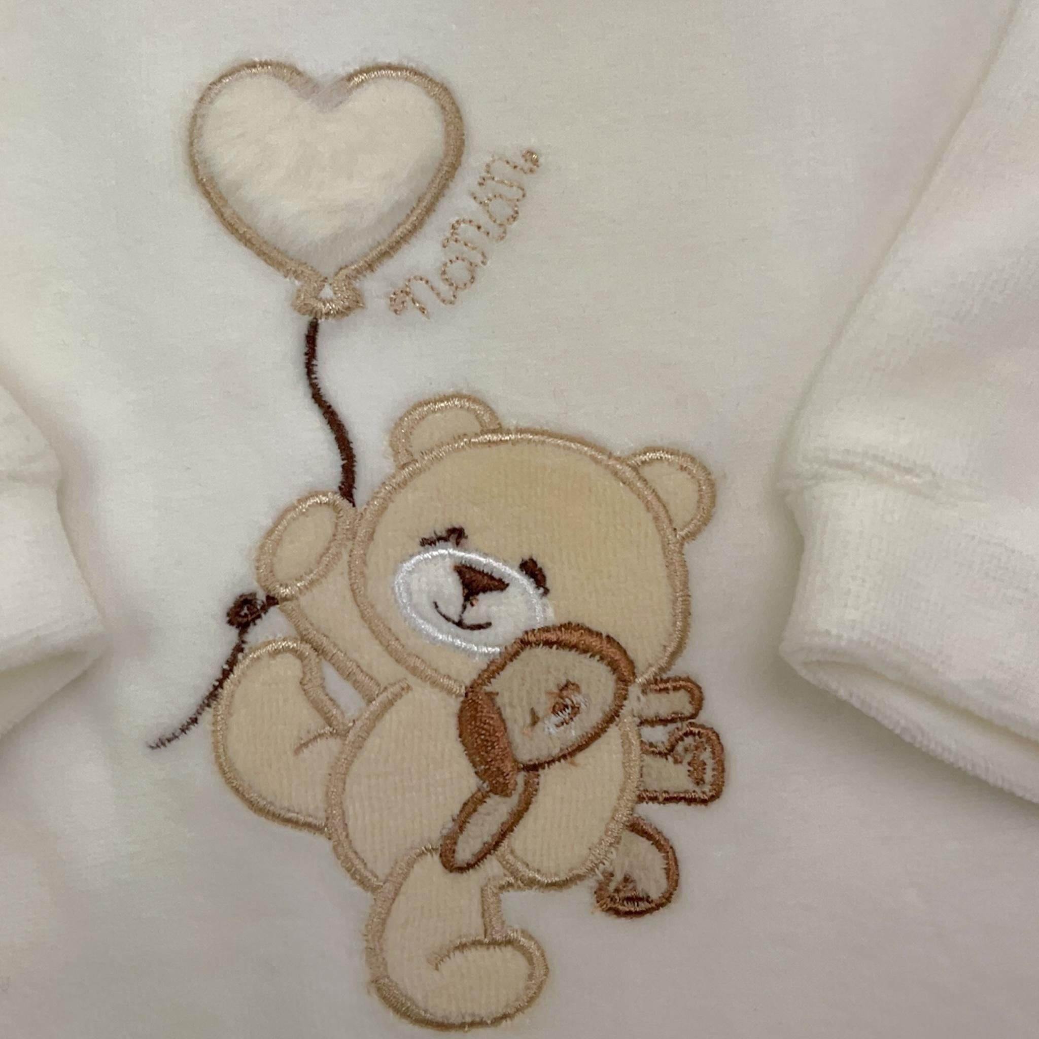 NANAN tutina tinta unita con stampa Bianco per Neonato I2401001B BIANCO NANAN