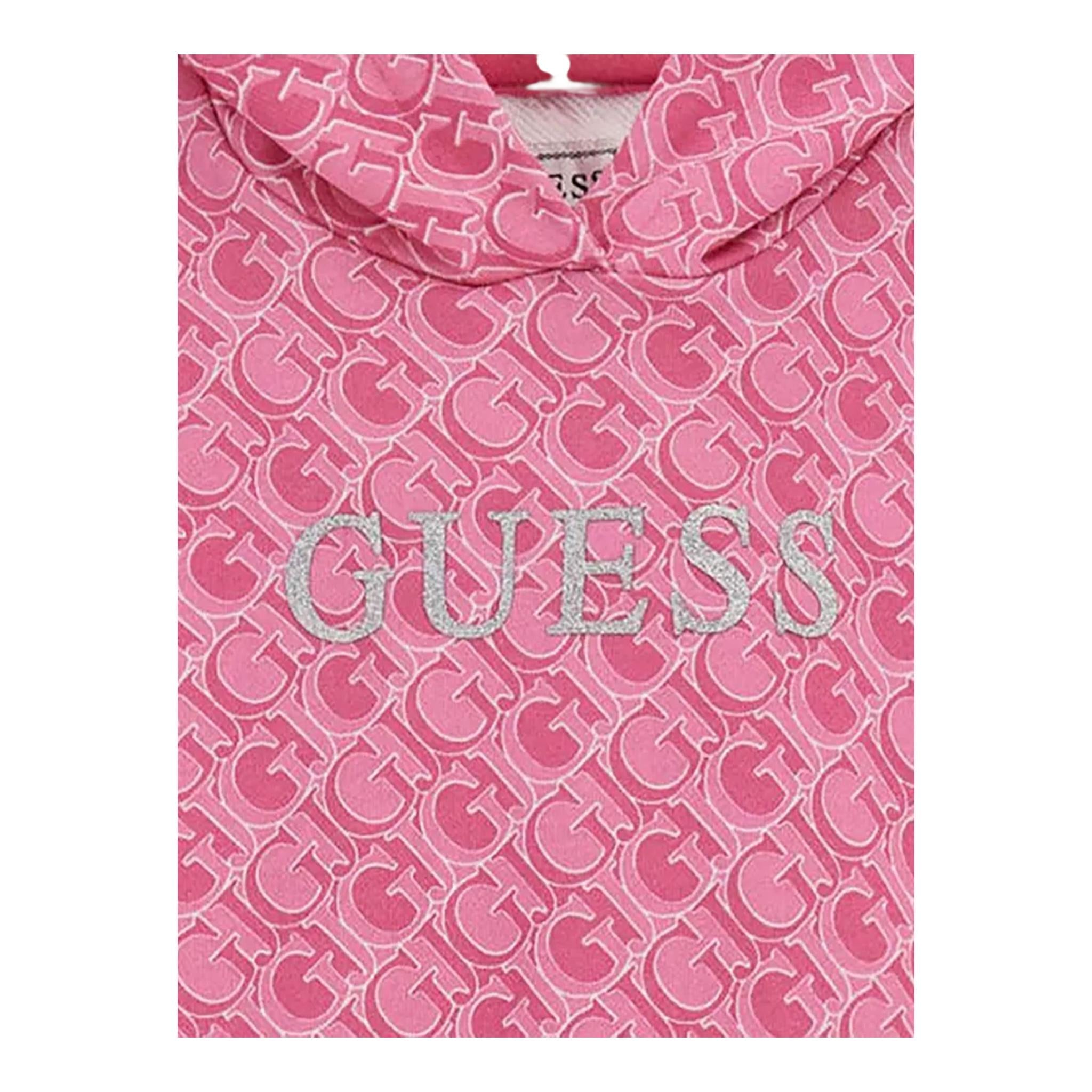 GUESS felpa chiusa con cappuccio tint unita con stampe logo Rosa per Bambina K4YQ00KA6R4 ROSA GUESS