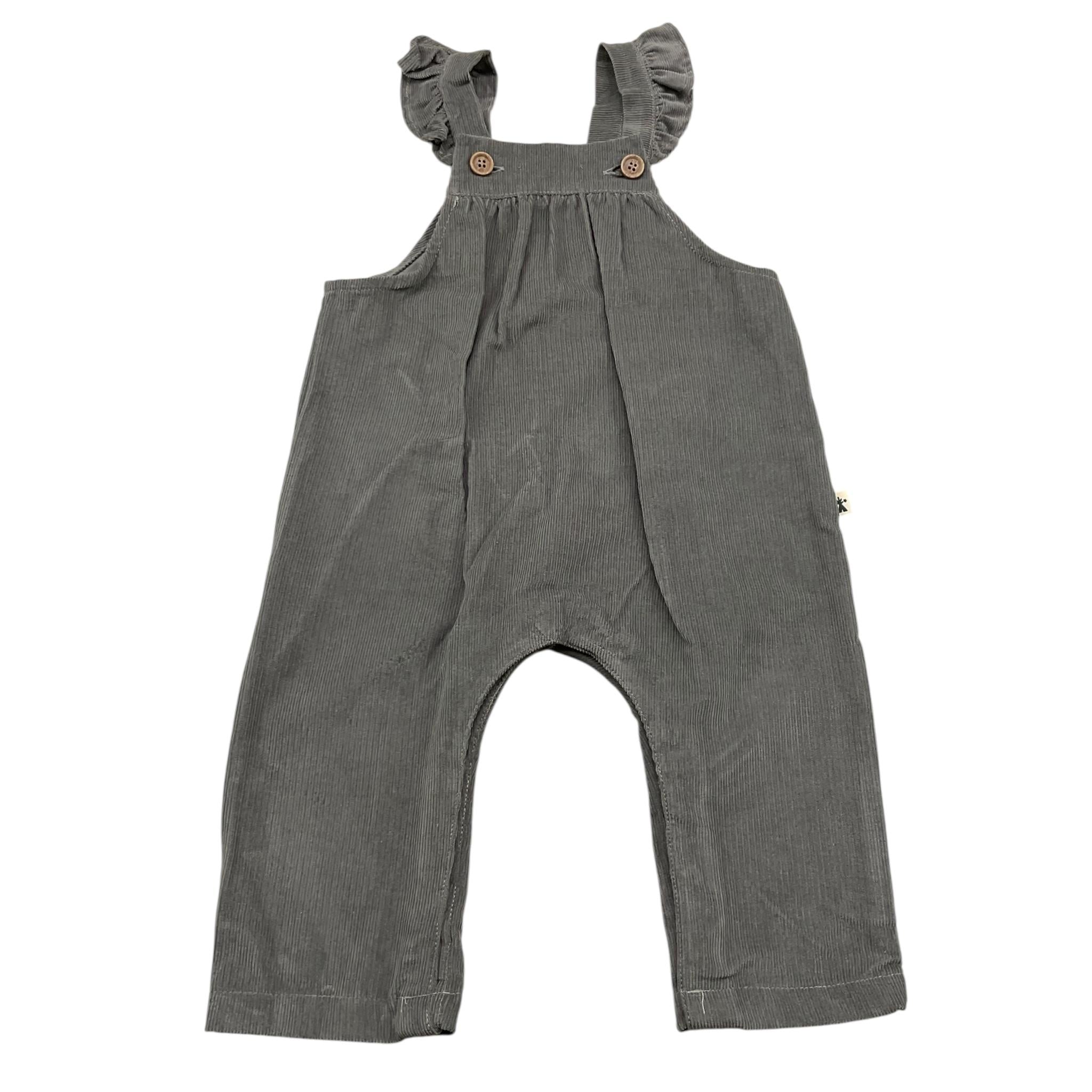 PETIT INDI salopette tinta unita Grigio per Neonata AW24B2311 GRIGIO PETIT INDI