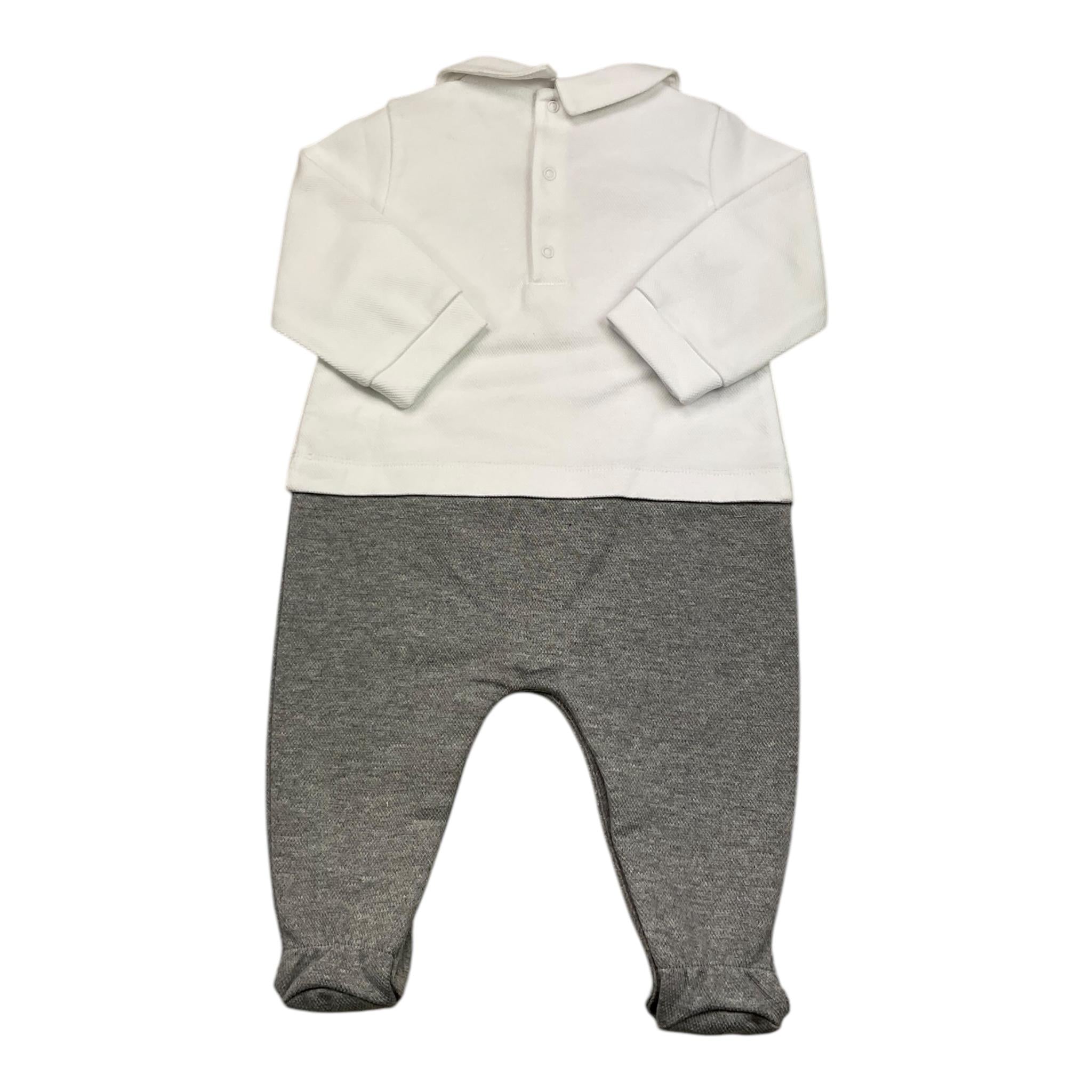 MOSCHINO tutina bicolore con stampa Bianco/grigio per Neonato MNY06Z BIANCO/GRIGIO MOSCHINO