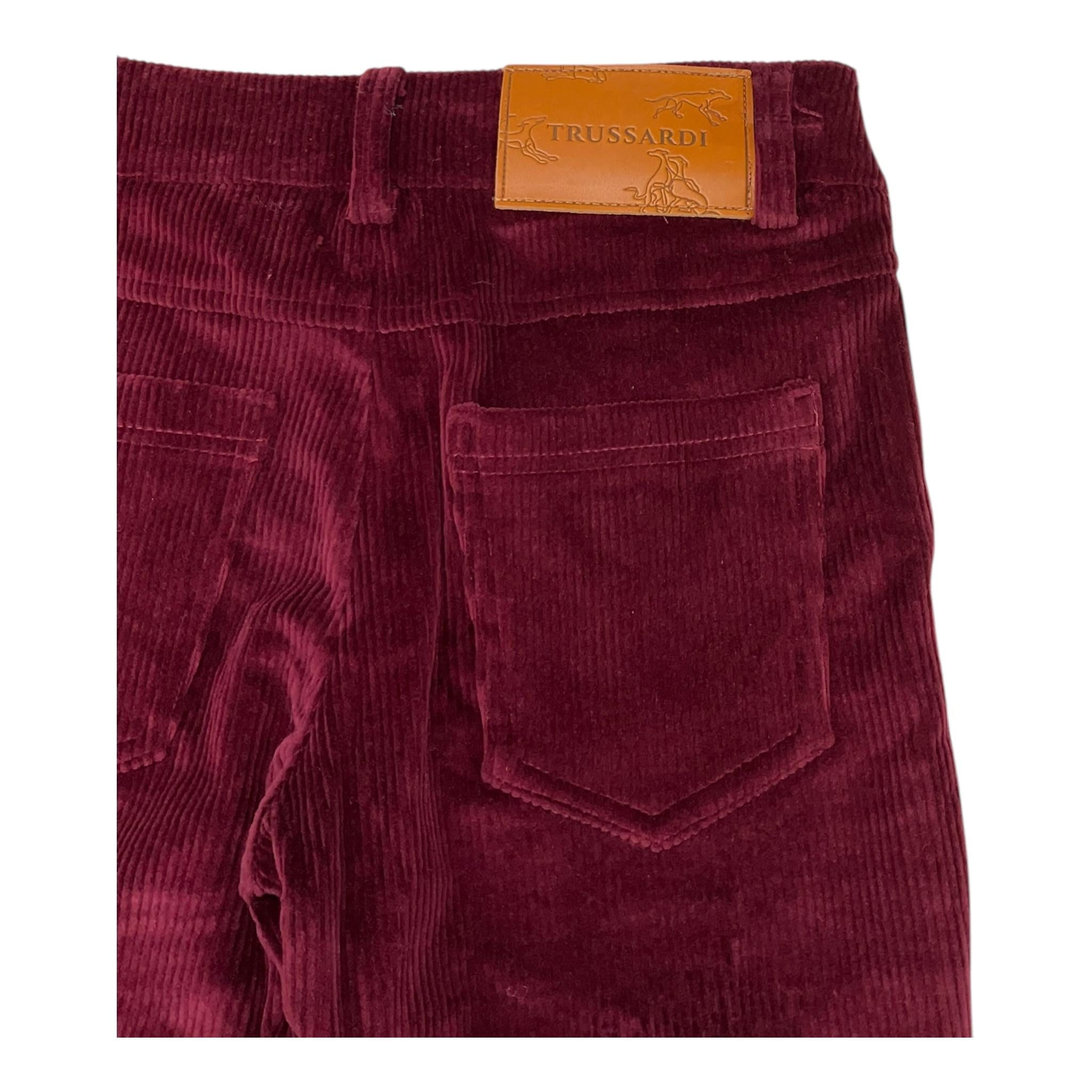 TRUSSARDI pantalone in velluto tinta unita con grovita regolabile Bordeaux per Bambina TGA25126PA BORDEAUX TRUSSARDI