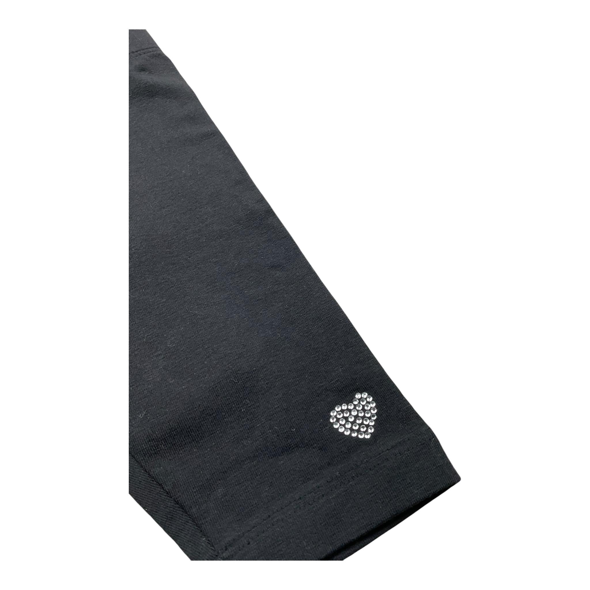 SARABANDA leggins tinta unita con logo Nero per Neonata D2060 NERO SARABANDA