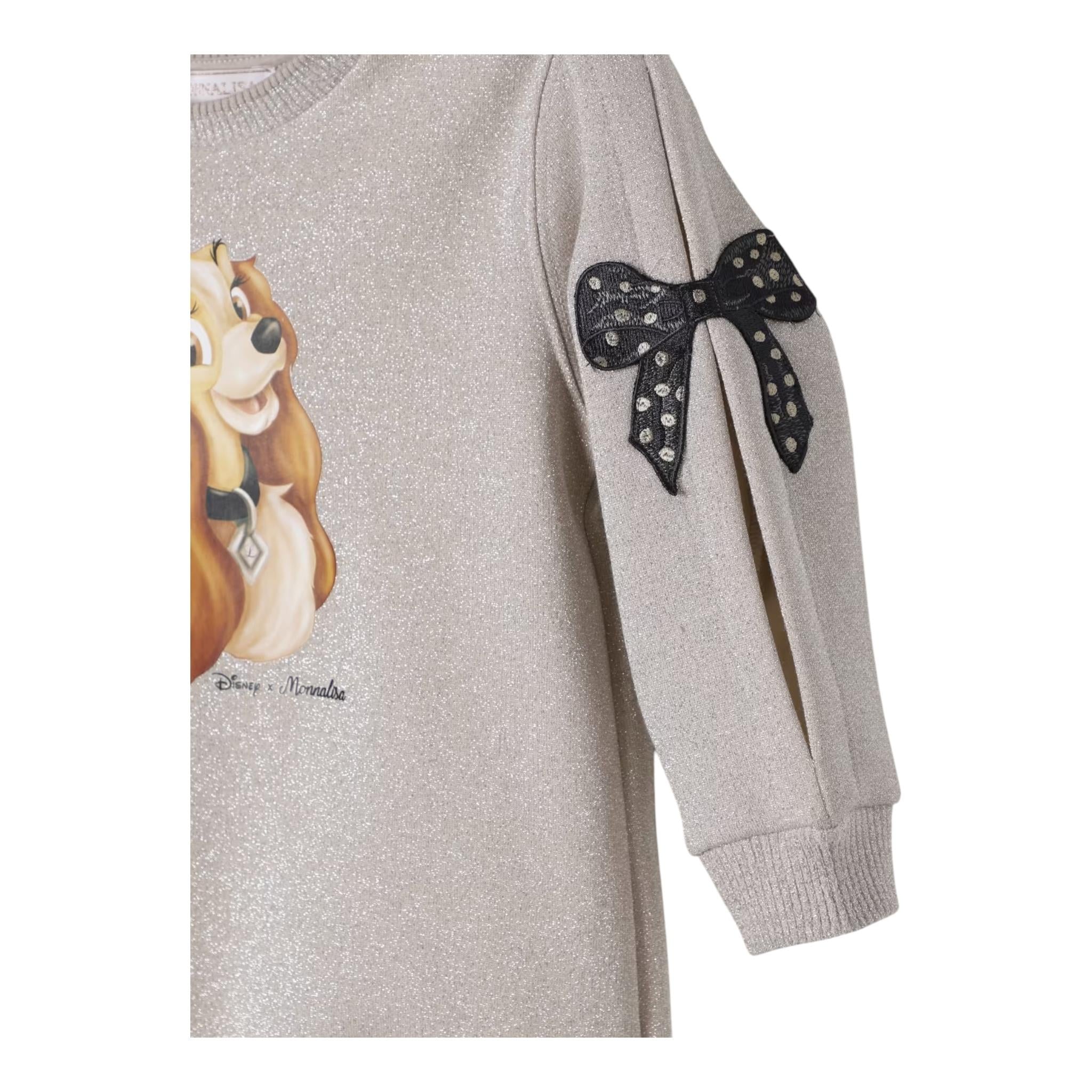 MONNALISA abito felpa girocollo tinta unita manica lunga luex Beige per Bambina 19D901 BEIGE MONNALISA