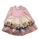 MONNALISA abito bicolore con stampa Rosa per Bambina 31D910X ROSA MONNALISA