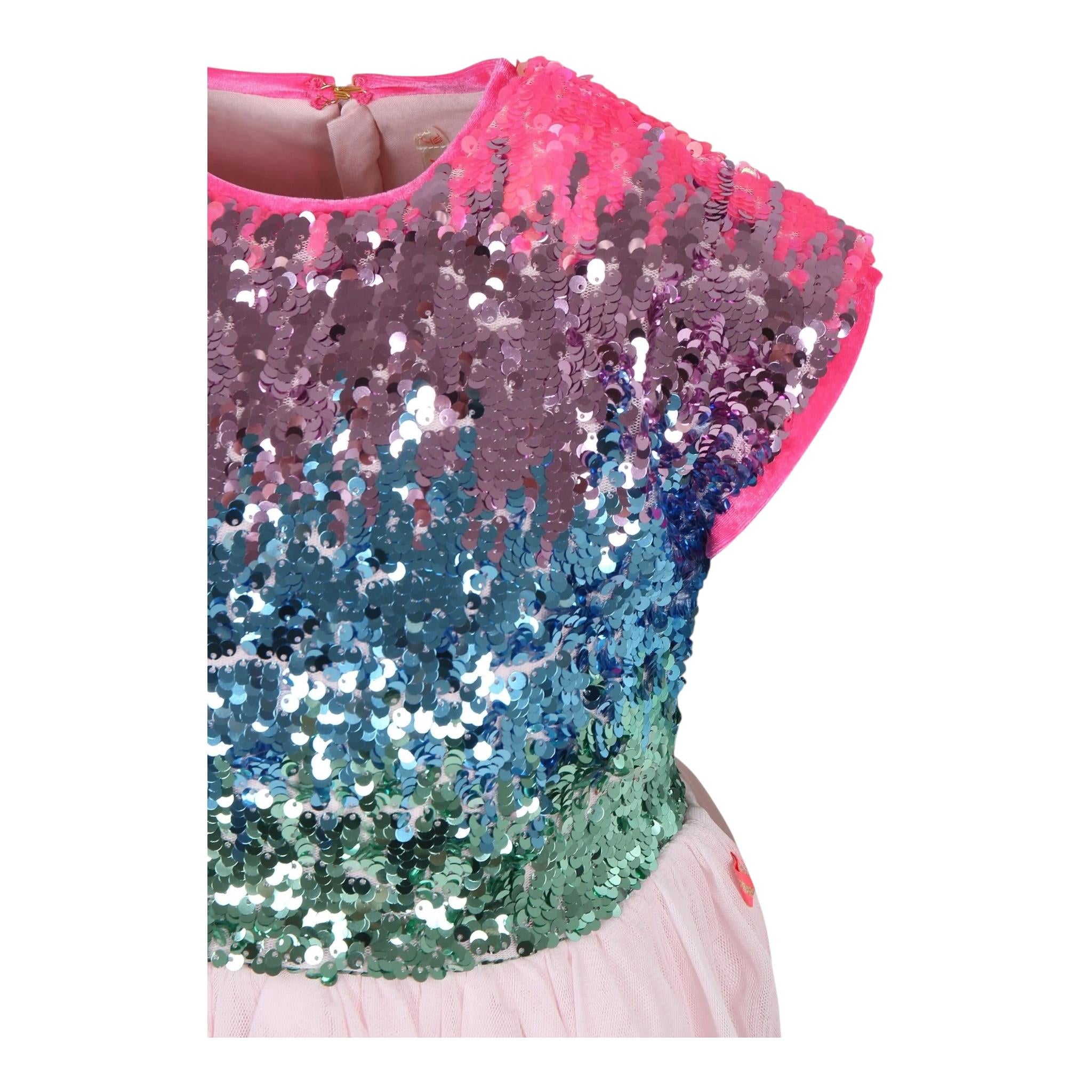 BillIEBLUSH abito multicolor giromanica con pailletts Rosa per Bambina U20650X ROSA BillIEBLUSH