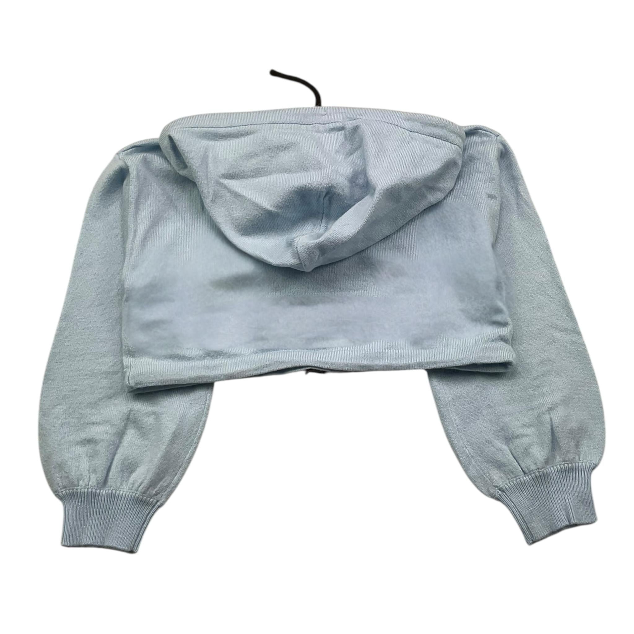 REFRIGIWEAR felpa in maglia tinta unita con cappuccio modello crop Azzurro per Bambina RWG937 AZZURRO REFRIGIWEAR