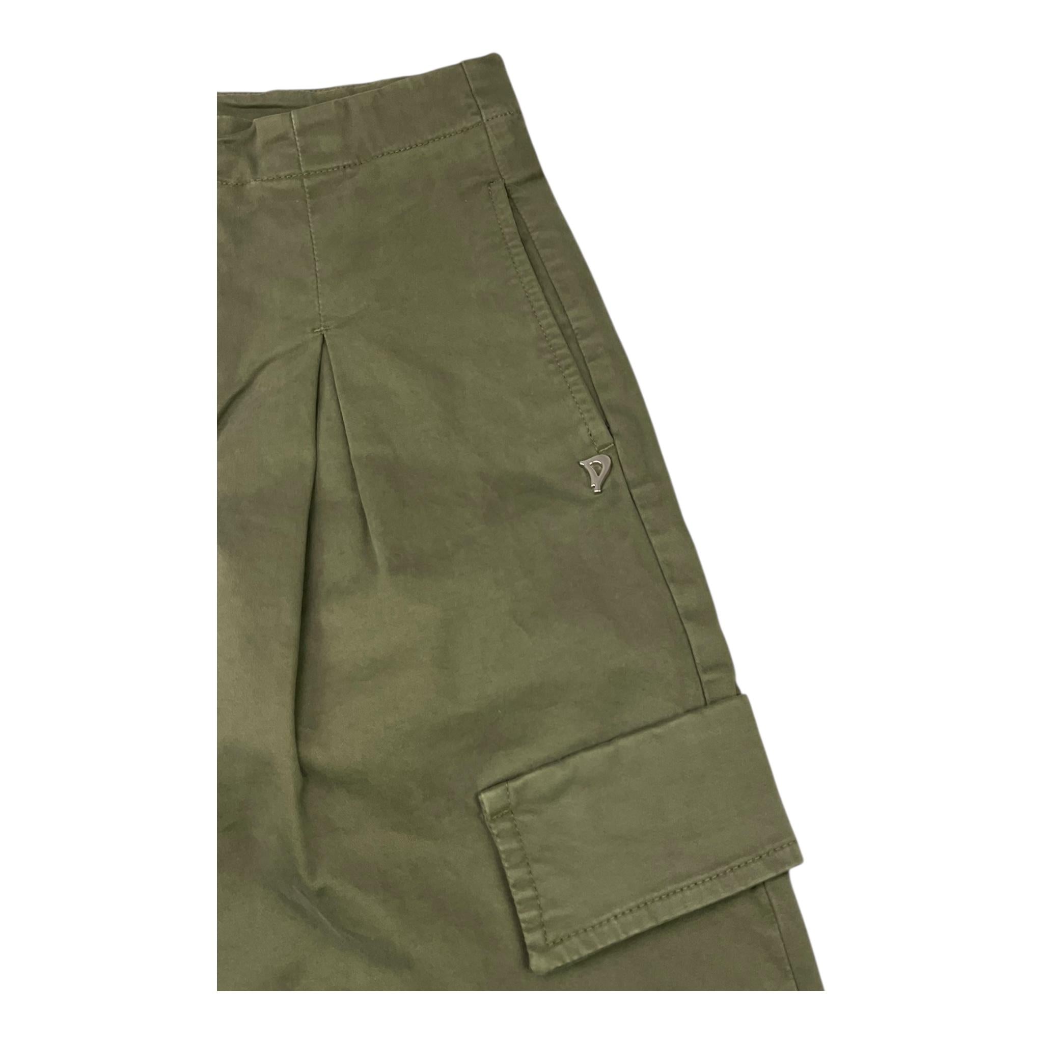 DONDUP pantalone tinta unita con tasche a filo Verde per Bambino DFPA007 VERDE DONDUP