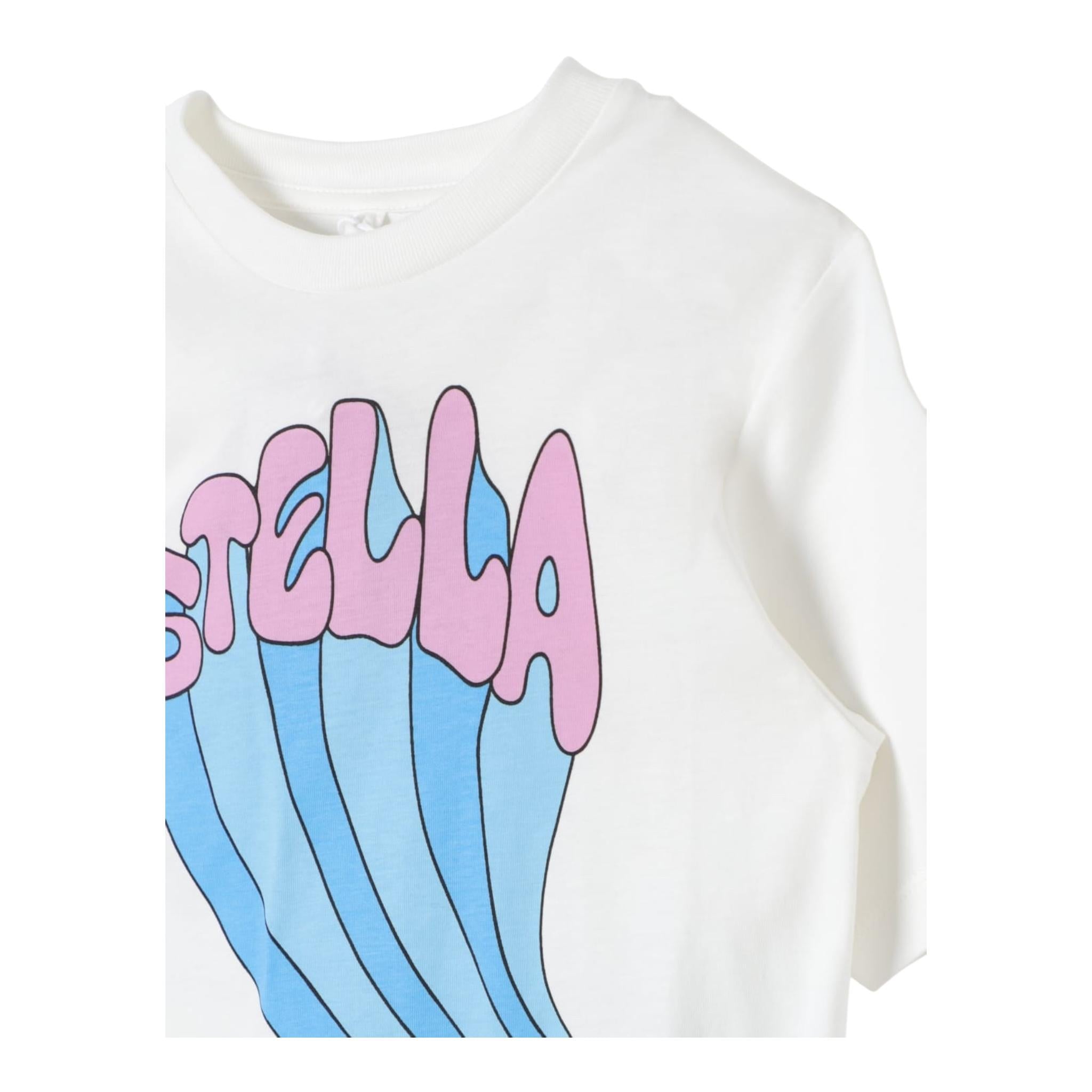 STELLA McCARTNEY t-shirt girocollo tinta unita con stampa Bianco per Bambina TV8B41 BIANCO STELLA McCARTNEY