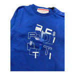 CESARE PACIOTTI shirt girocollo tinta unita con stampa in contrasto Cobalto per Neonato TSP5315BX COBALTO CESARE PACIOTTI
