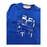CESARE PACIOTTI shirt girocollo tinta unita con stampa in contrasto Cobalto per Neonato TSP5315BX COBALTO CESARE PACIOTTI
