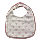 LA STUPENDERIA bavetta tinta unita con fantasia cuori Bianco/rosa per Neonata TBBV20 BAINCO/ROSA LA STUPENDERIA