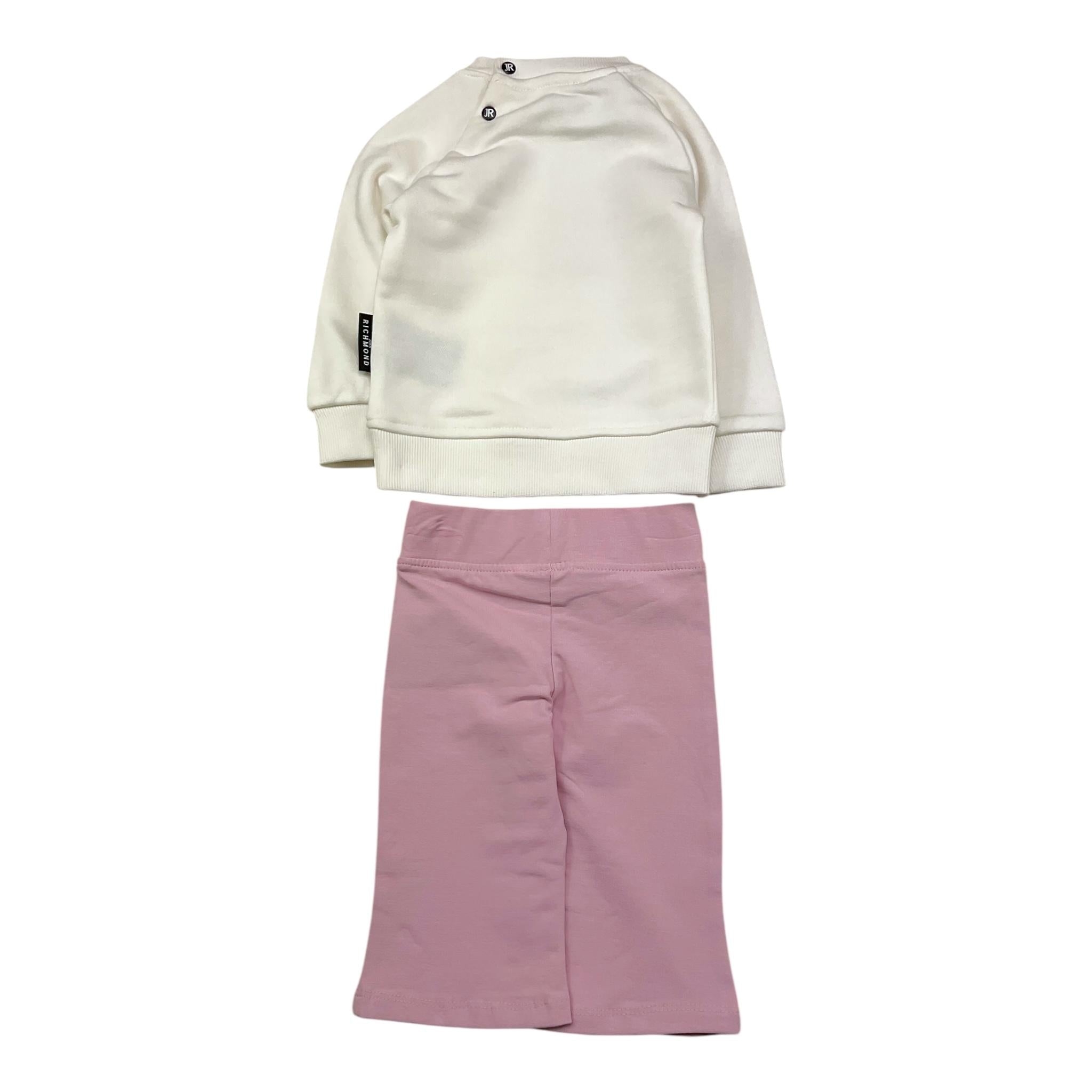 JOHN RICHMOND completo 2pz bicolore felpa-pantalone Bianco/rosa per Neonata RIA25017CF BIANCO/ROSA JOHN RICHMOND