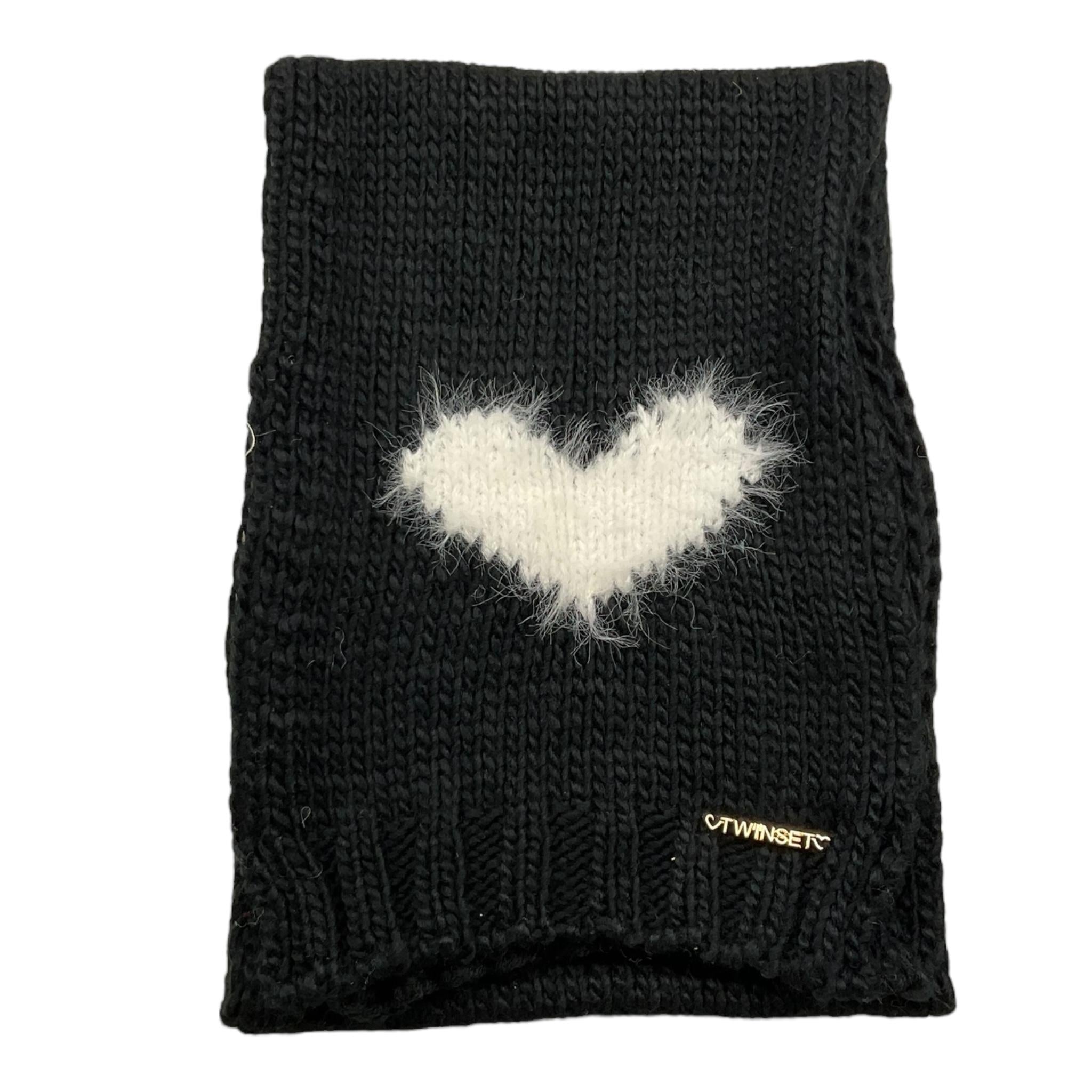 TWINSET sciarpa tinta unita con cuore Nero per Bambina 192GB4243 NERO TWINSET
