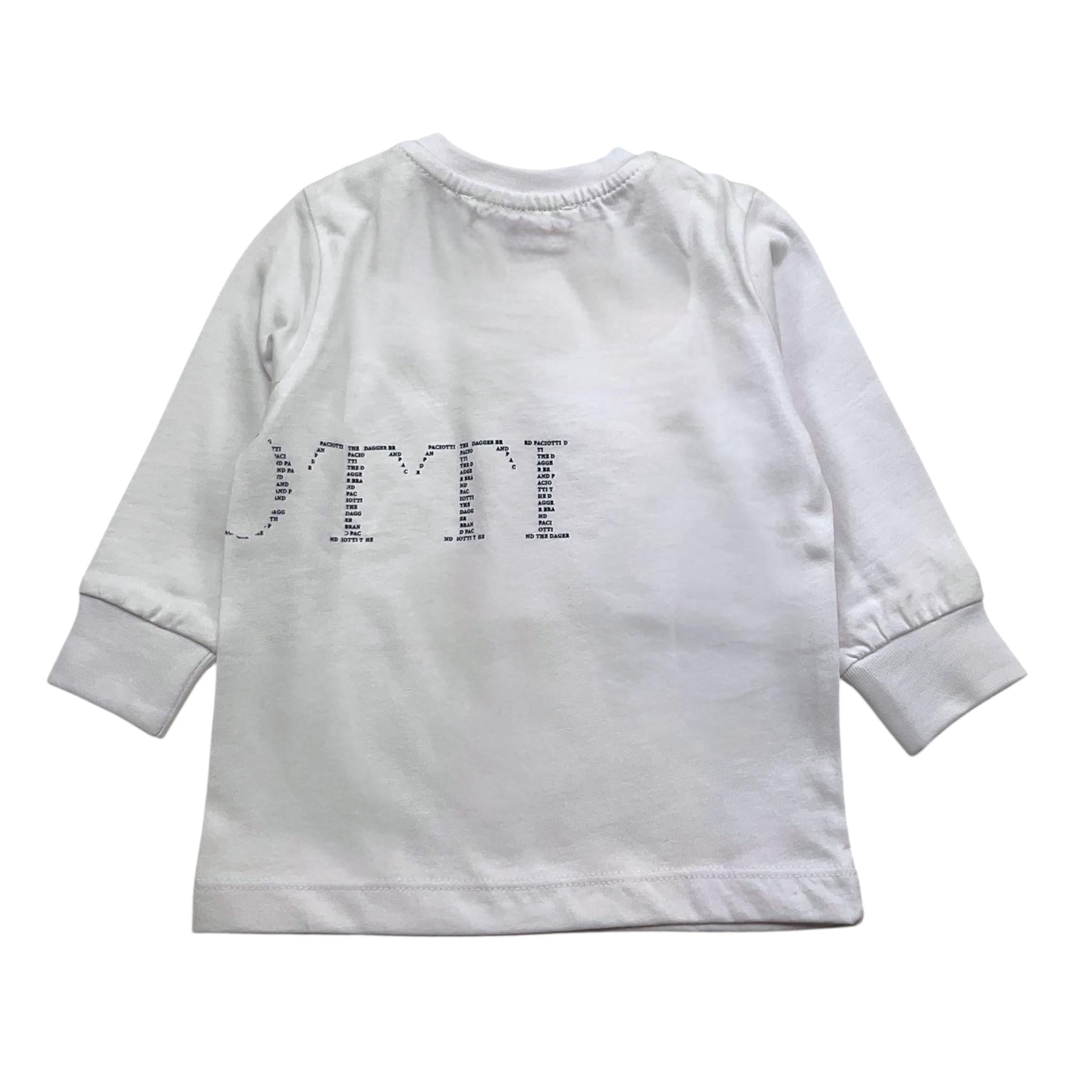 CESARE PACIOTTI shirt girocollo tinta unita con stampa Bianco per Neonato TSP5375B BIANCO CESARE PACIOTTI