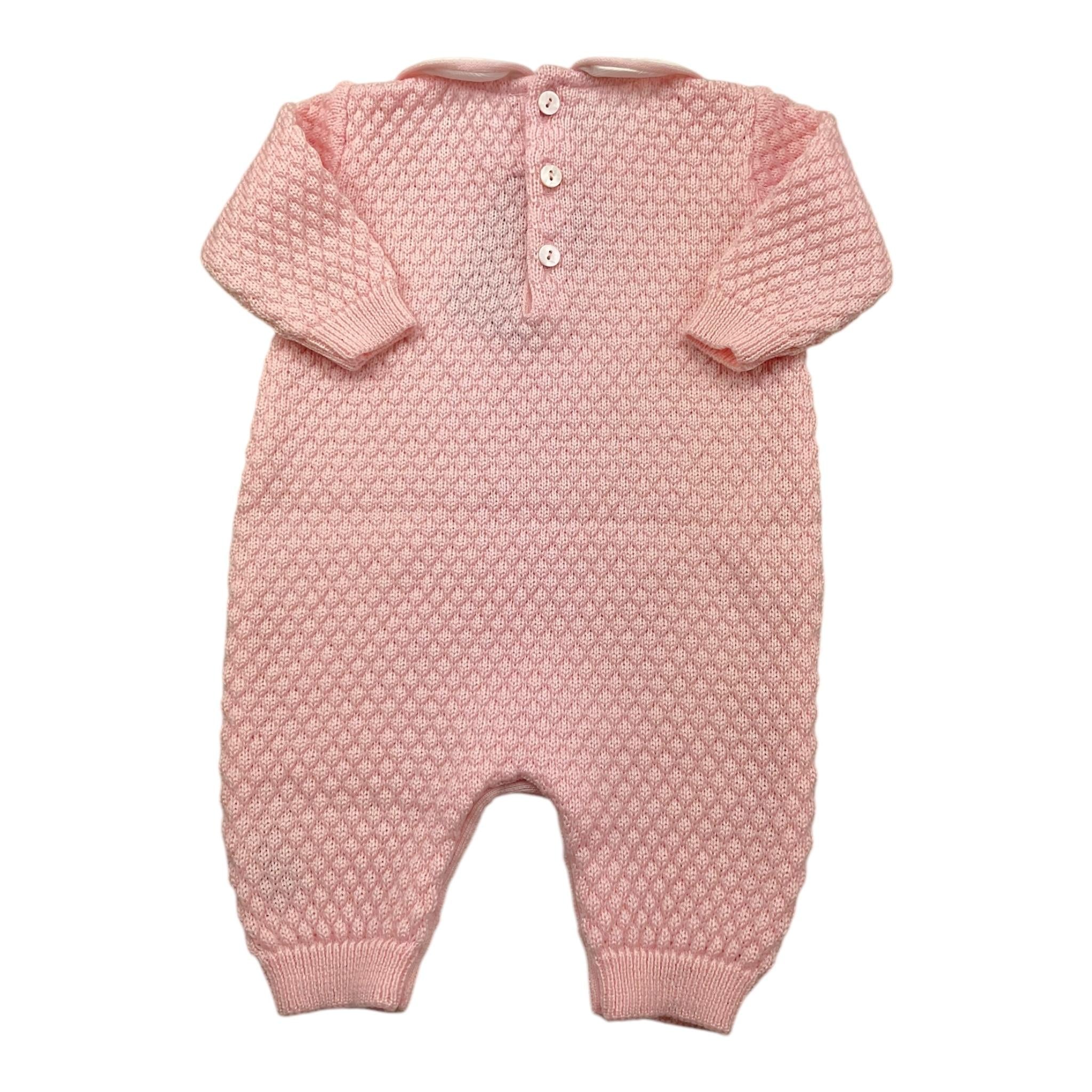 LITTLE BEAR tutina manica lunga tinta unita con colletto in contrasto Rosa per Neonata 9101X ROSA LITTLE BEAR