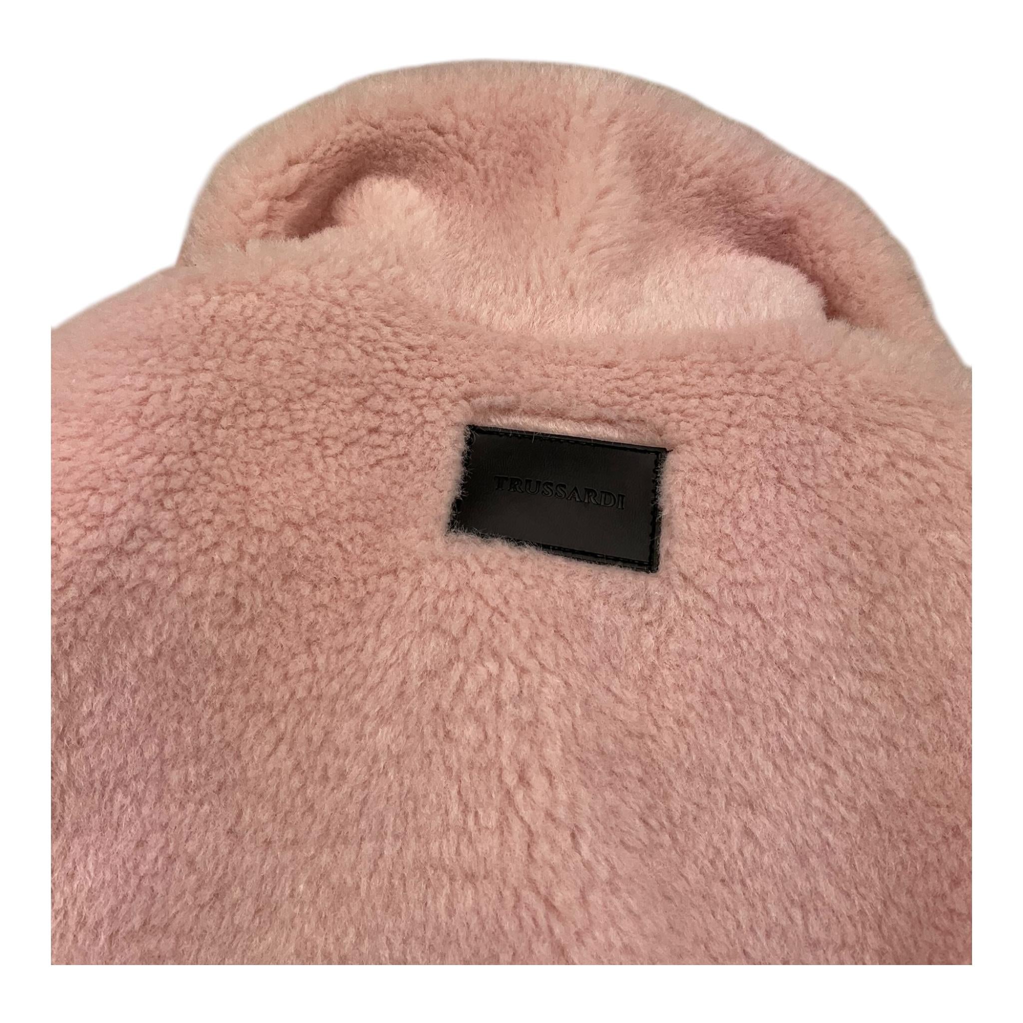 TRUSSARDI pelliccia tinta unita con logo Rosa per Bambina TGA25089PL ROSA TRUSSARDI