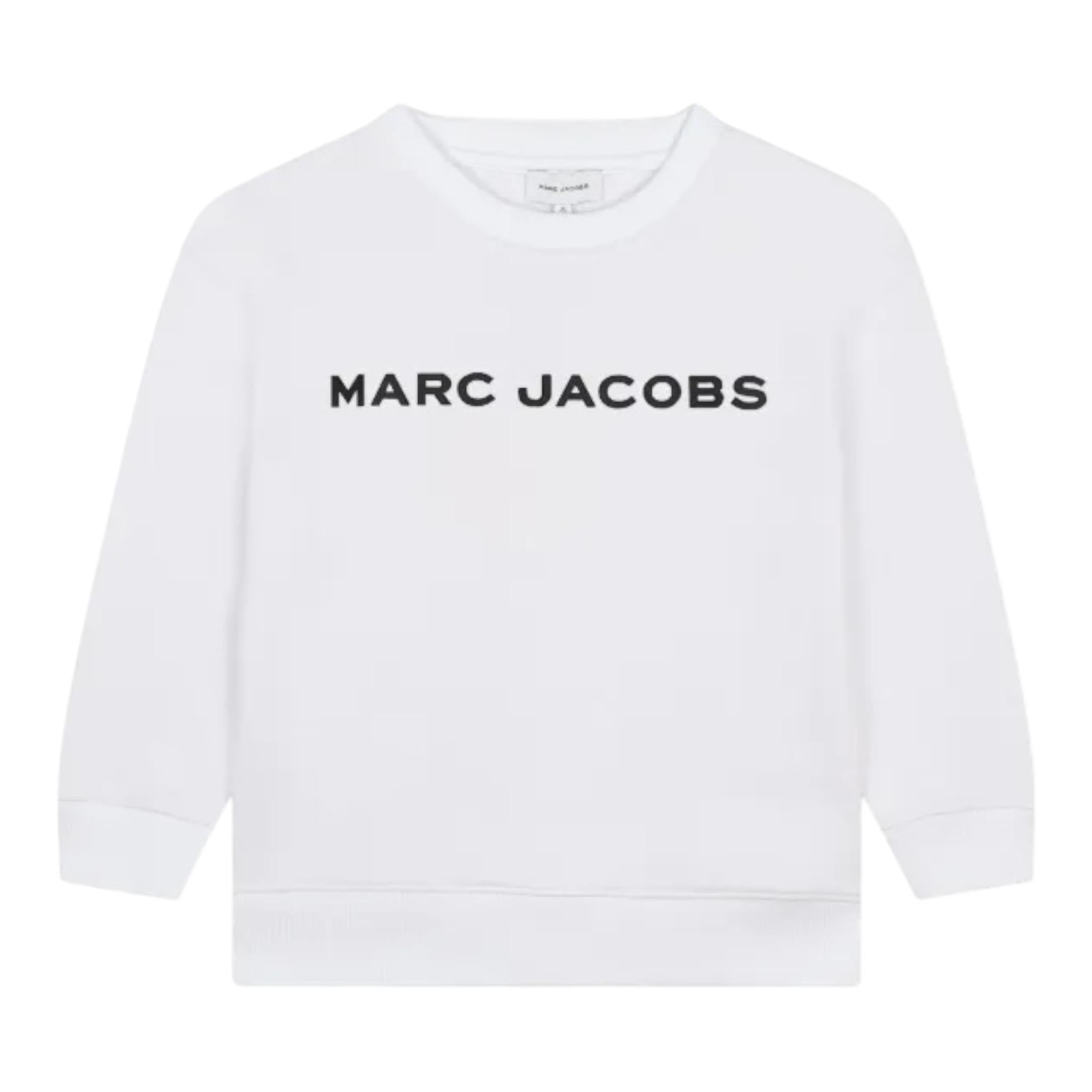 MARC JACOBS felpa girocollo tinta unita con stampa Bianco per Bambino W60319 BIANCO MARC JACOBS