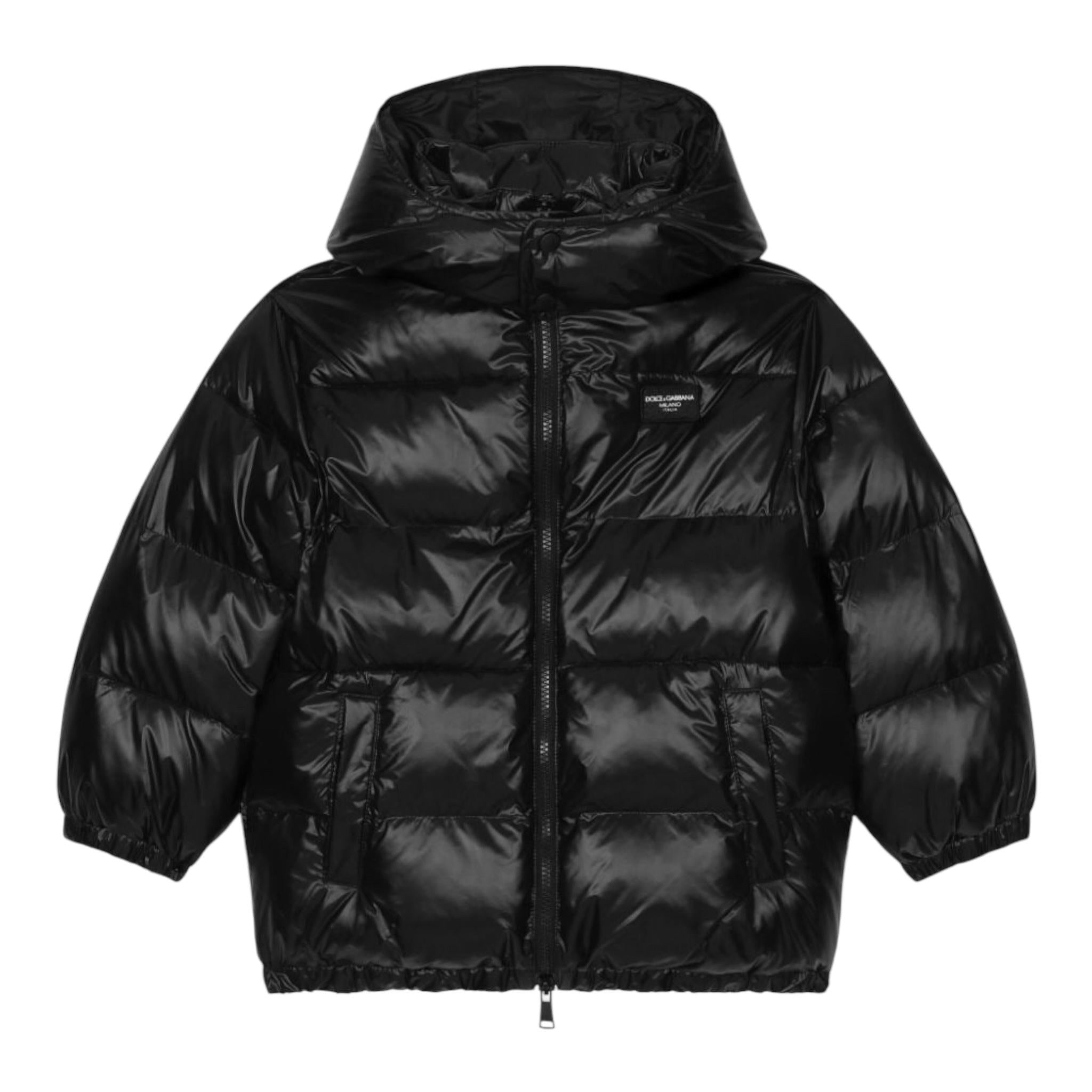 DOLCE & GABBANA giubbino modello bomber con cappuccio e zip Nero per Bambino L4JB6F NERO DOLCE & GABBANA