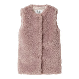 IL GUFO gilet lungo modello pelliccia tinta unita Glicine per Bambina A24GI052PE030 GLICINE IL GUFO
