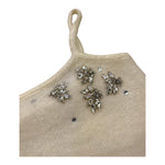 MISS BLUMARINE top tinta unita con applicazioni brillantini Panna per Bambina IF4005MA39P PANNA MISS BLUMARINE