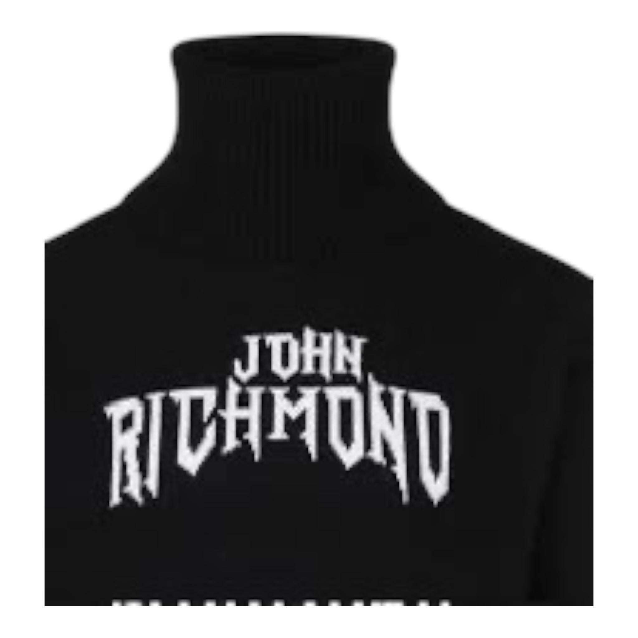 JOHN RICHMOND maglia collo alto tinta unita con stampa Nero per Bambino RBA24104LU NERO JOHN RICHMOND