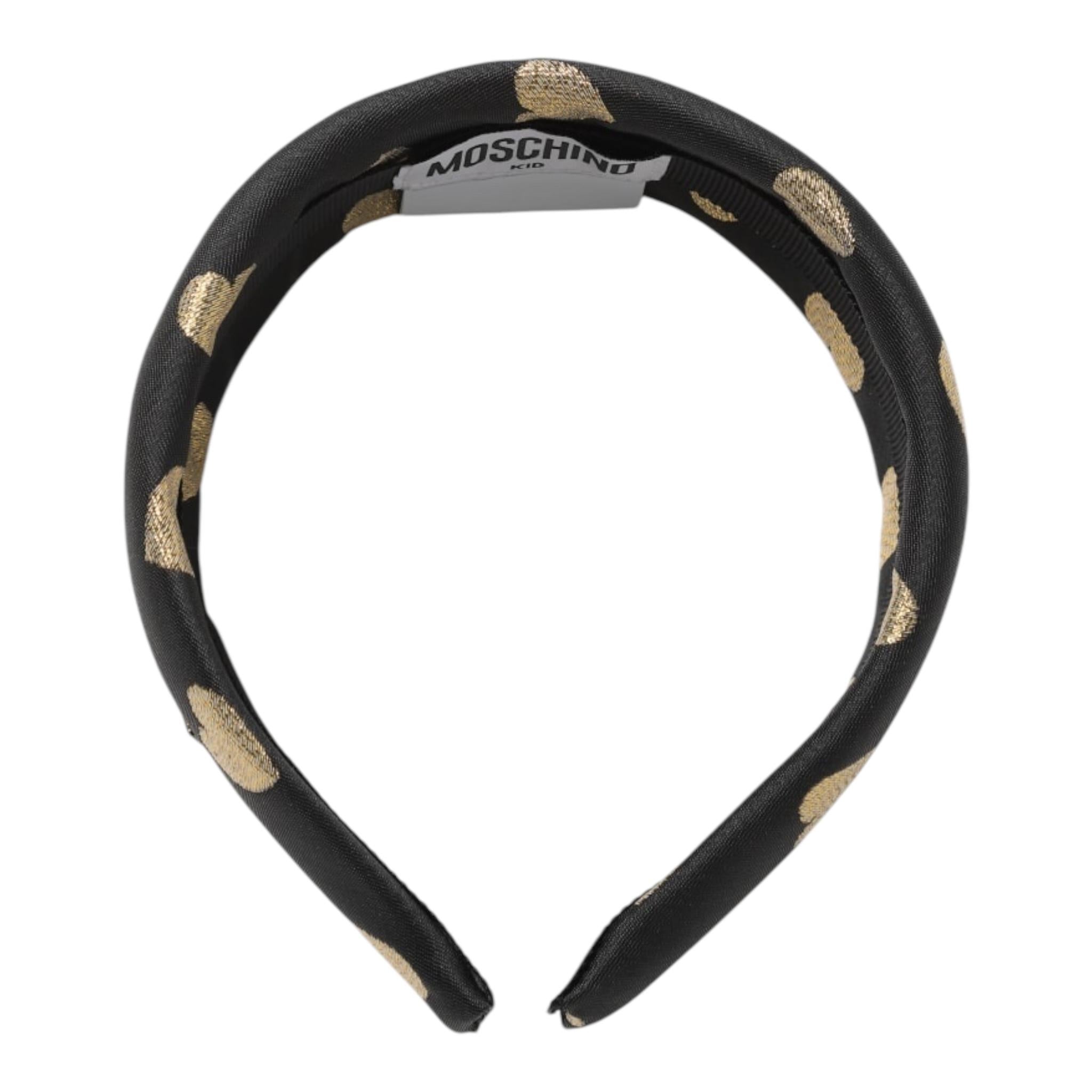 MOSCHINO cerchietto tinta unita con stampa cuori Nero per Bambina HAX01FL NERO MOSCHINO