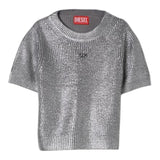 DIESEL t-shirt tinta unita girocollo con logo Argento per Bambina J02069 ARGENTO DIESEL