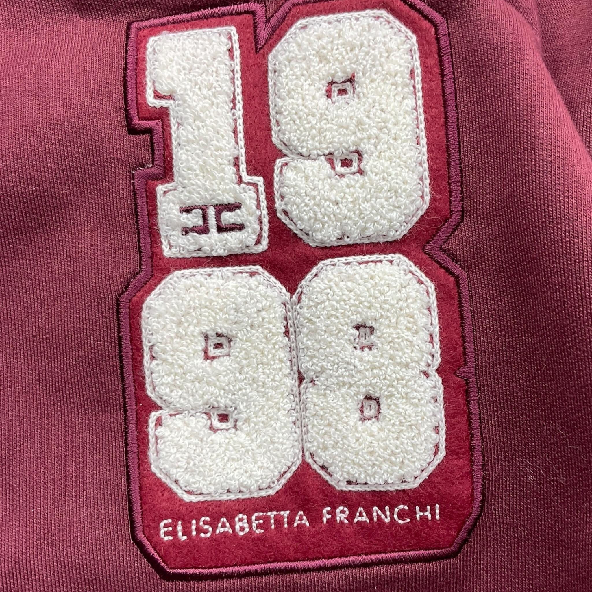 ELISABETTA FRANCHI felpa chiusa girocollo tinta unita con stampa in contrasto Bordeaux per Bambina EFFE127X BORDEAUX ELISABETTA FRANCHI