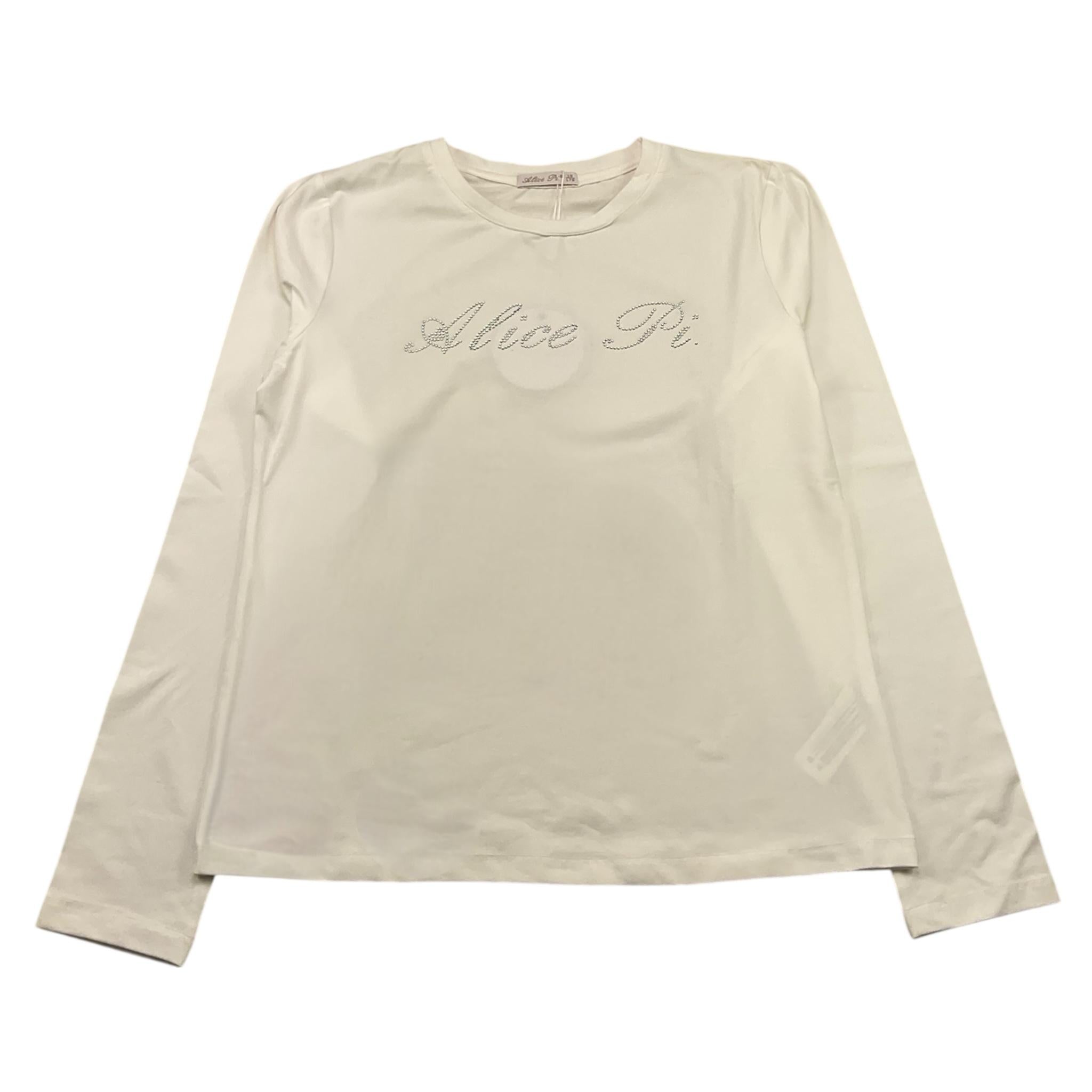 ALICE PI shirt girocollo tinta unita con brillantini Bianco per Bambina W233600ML BIANCO ALICE PI