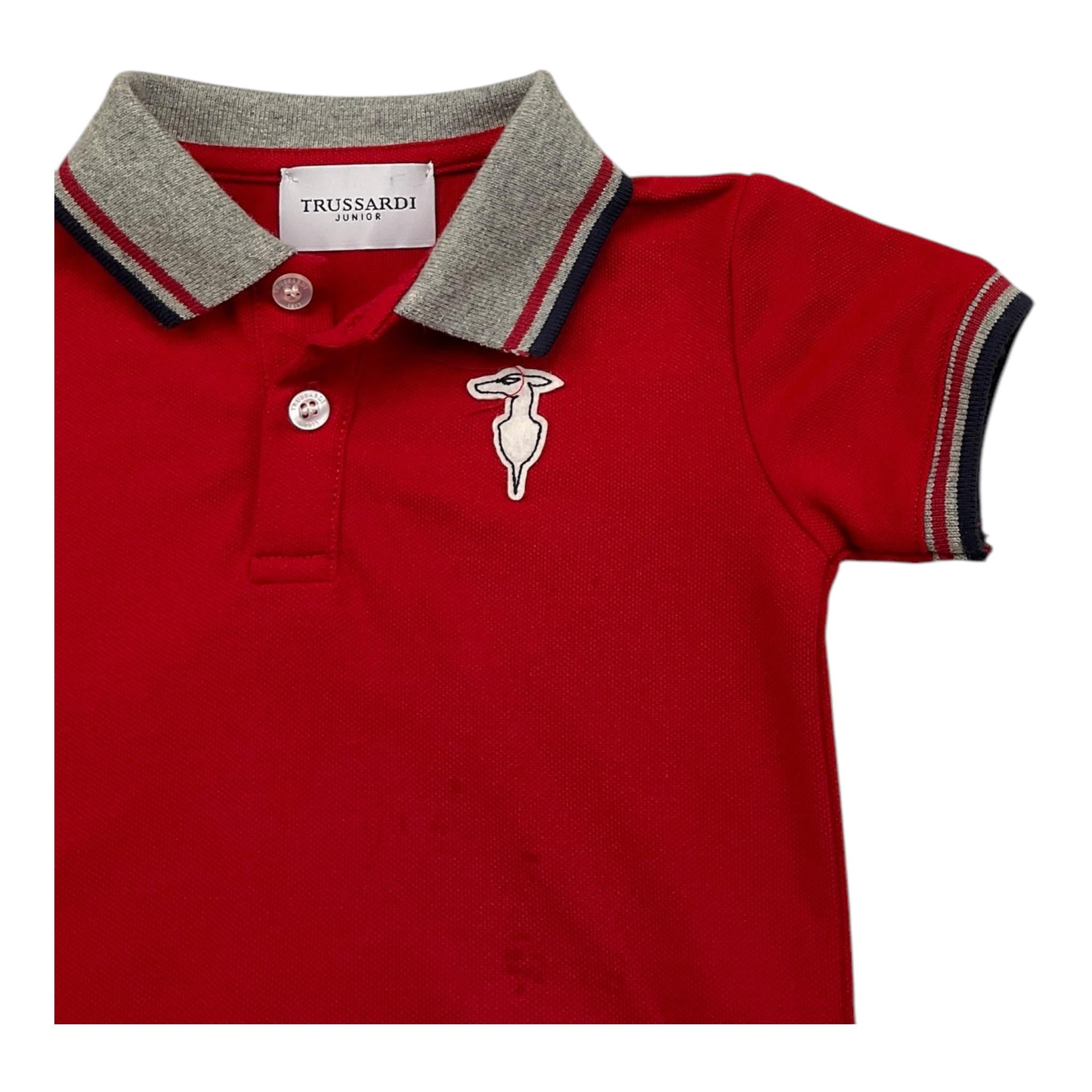 TRUSSARDI polo mezza manica tinta unita cn colletto in contrasto Rosso per Neonato TIA25033PO ROSSO TRUSSARDI