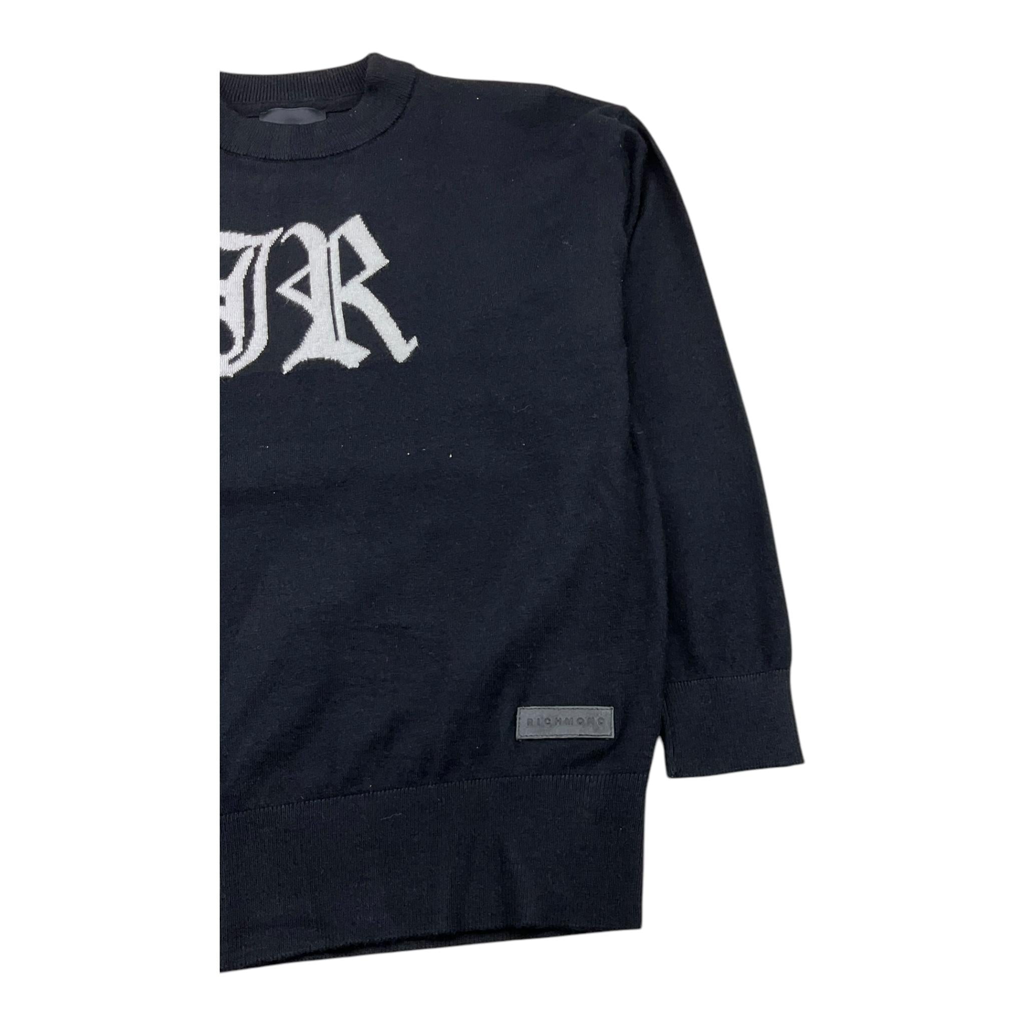 JOHN RICHMOND maglia girocollo tinta unita con stampa in contrasto Nero per Bambino RBA25011MA NERO JOHN RICHMOND