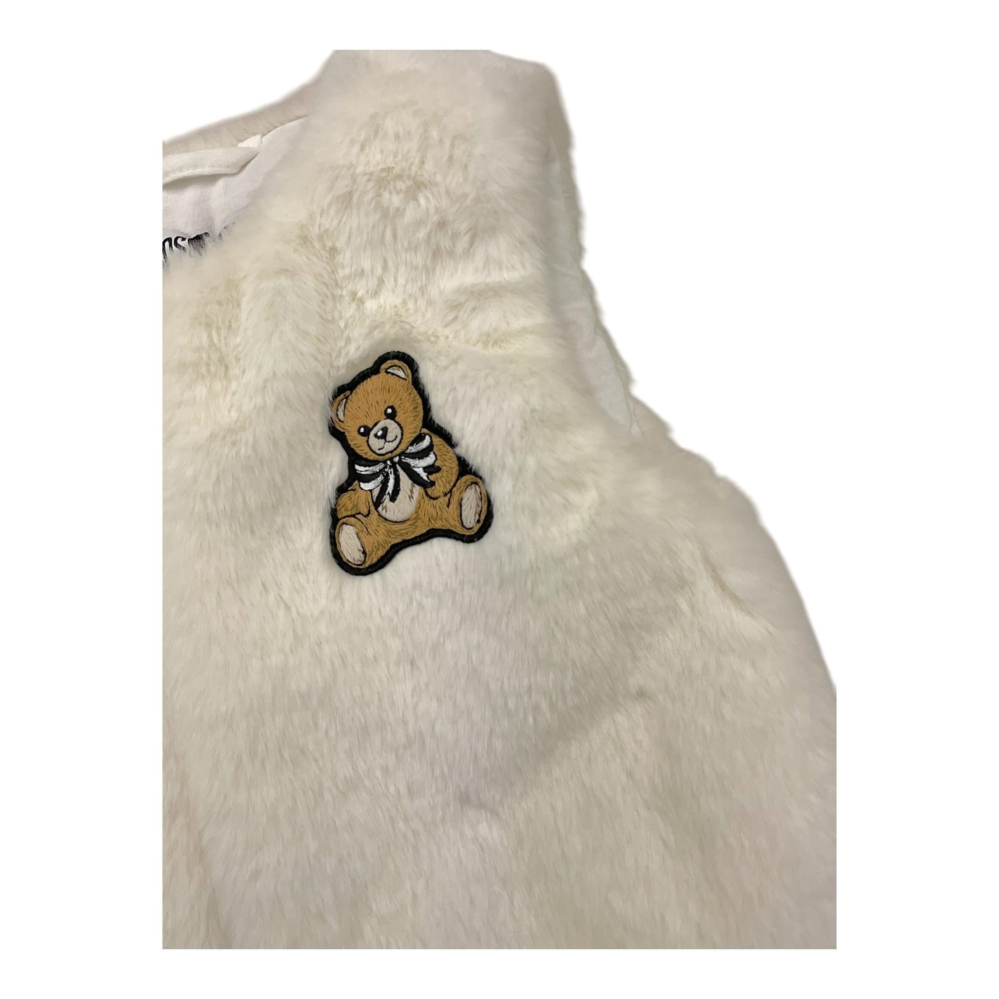 MOSCHINO pelliccia tinta unita modello smanicato Bianco per Neonata MDS02H BIANCO MOSCHINO