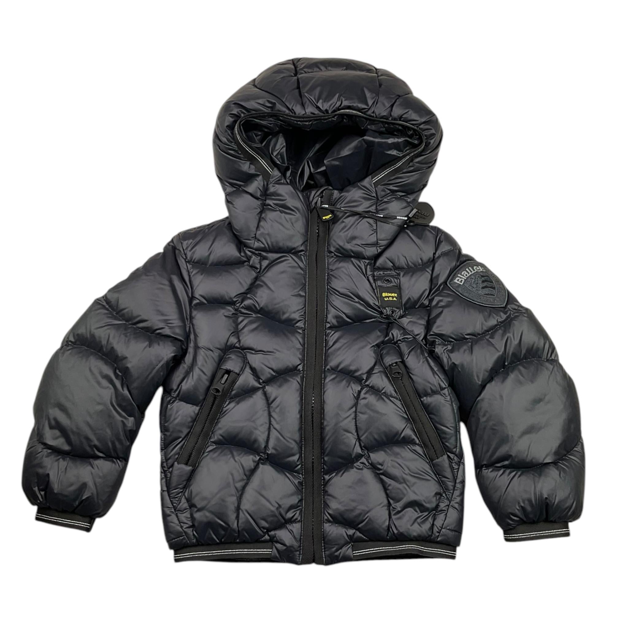 BLAUER giubbino tinta unita con zip e cappuccio Nero per Bambino BR217971 NERO BLAUER