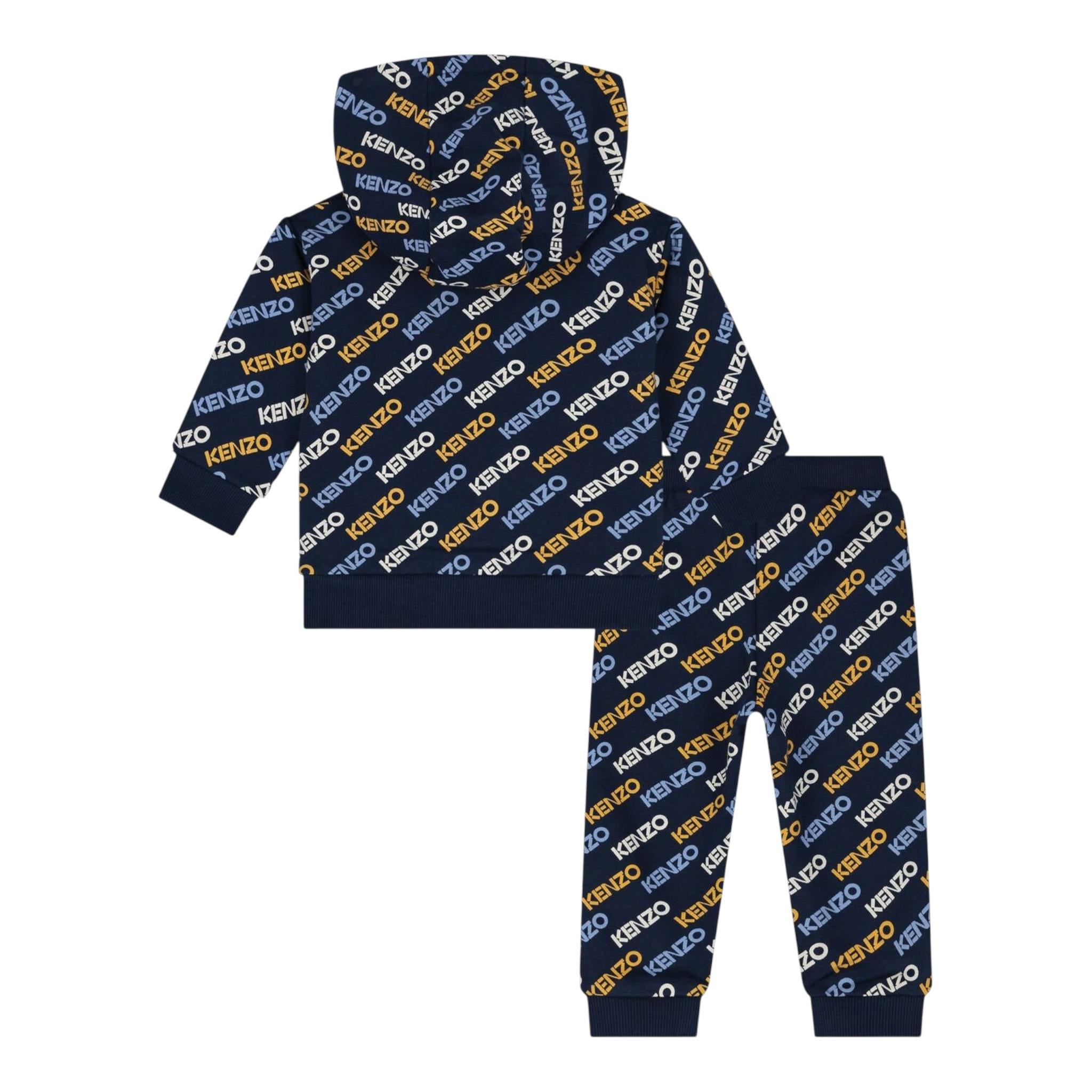 KENZO completo 2pz felpa-pantalone tinta unita logato Blu per Neonato K60511 BLU KENZO