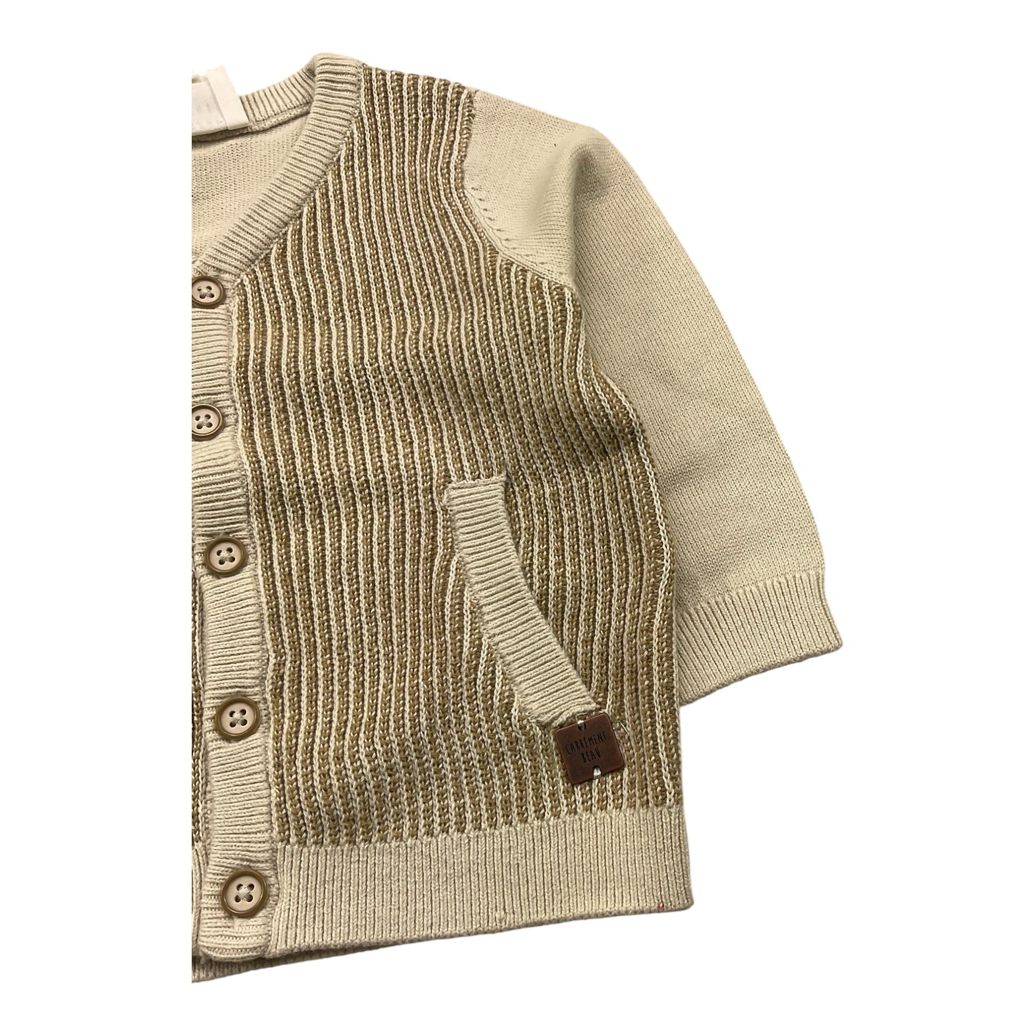CARRE'MENT BEAU cardigan tinta unita Beige per Neonata Y30130 BEIGE CARRE'MENT BEAU