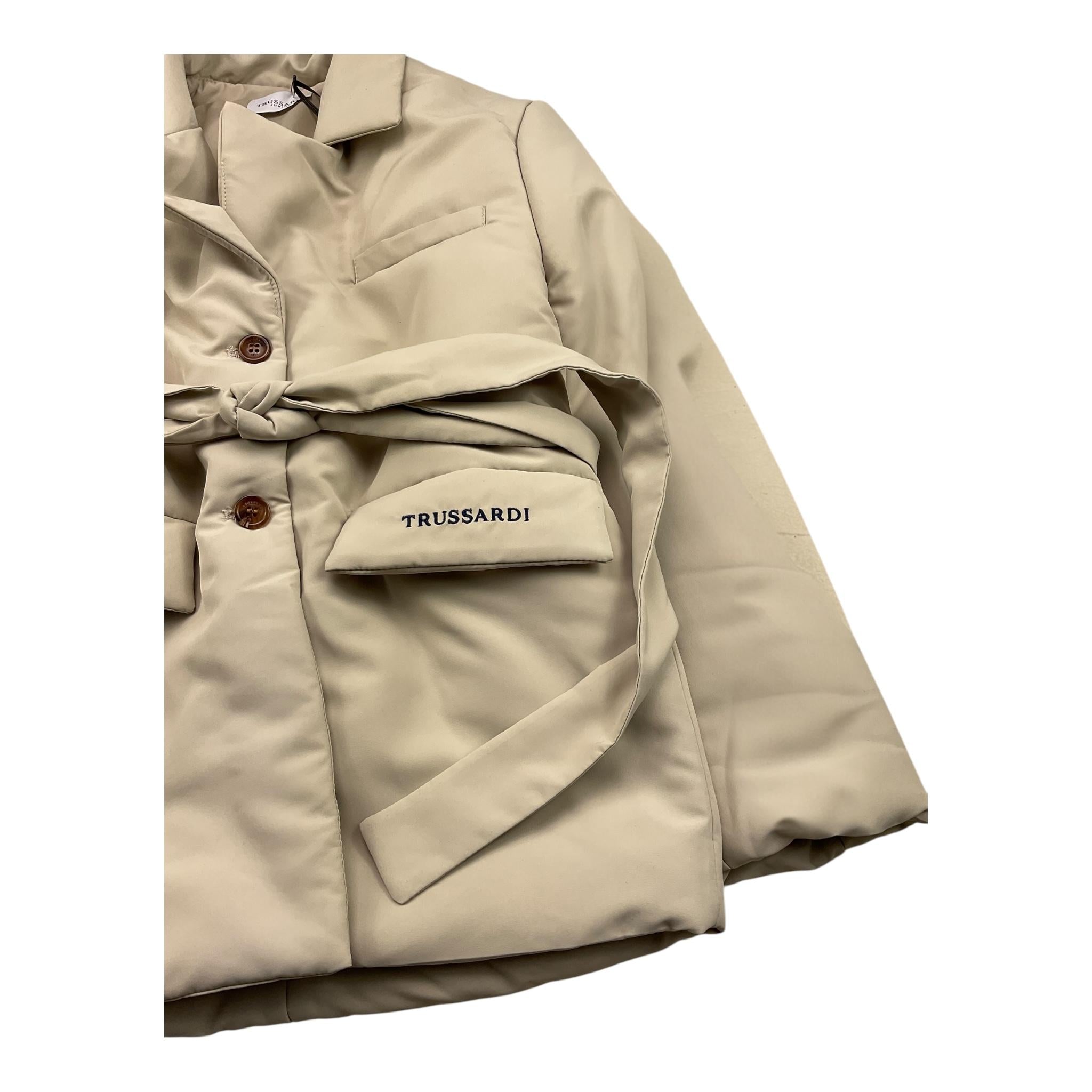 TRUSSARDI giubbino tinta unita con cinturino Beige per Bambina TGA25118PI BEIGE TRUSSARDI