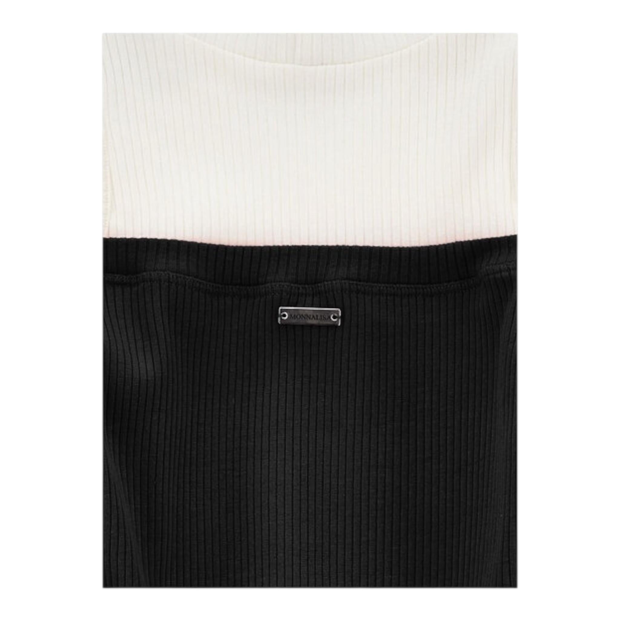 MONNALISA abito bicolore a costine Bianco/nero per Bambina 41D901 BIANCO/NERO MONNALISA