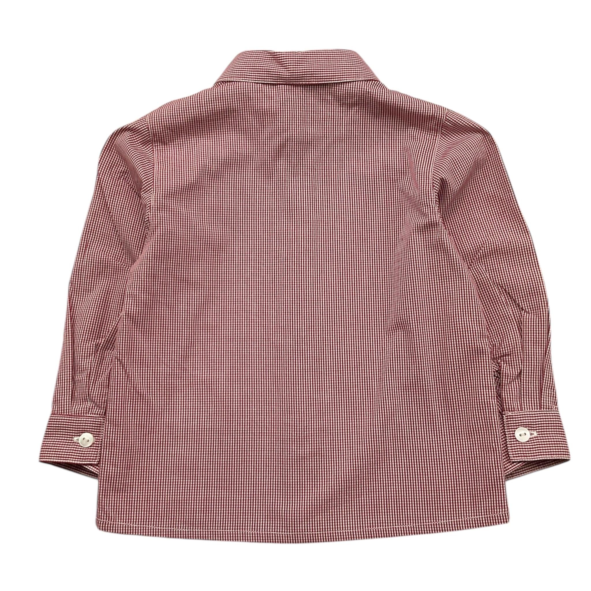LITTLE BEAR camicia tinta unita con microfantasia Rosso per Bambino 5253J ROSSO LITTLE BEAR