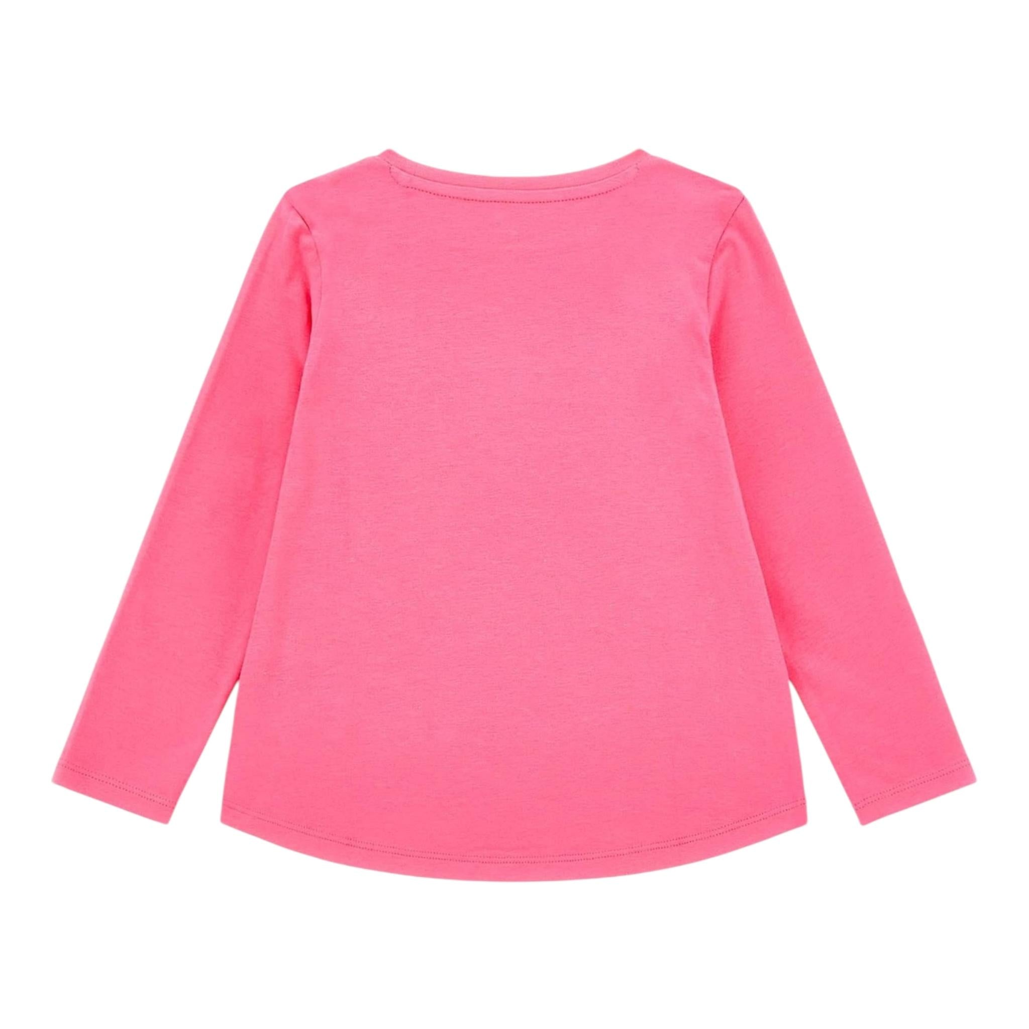 GUESS shirt girocollo tinta unita con stampa Fuxia per Neonata K4YI11K6YW4X FUXIA GUESS