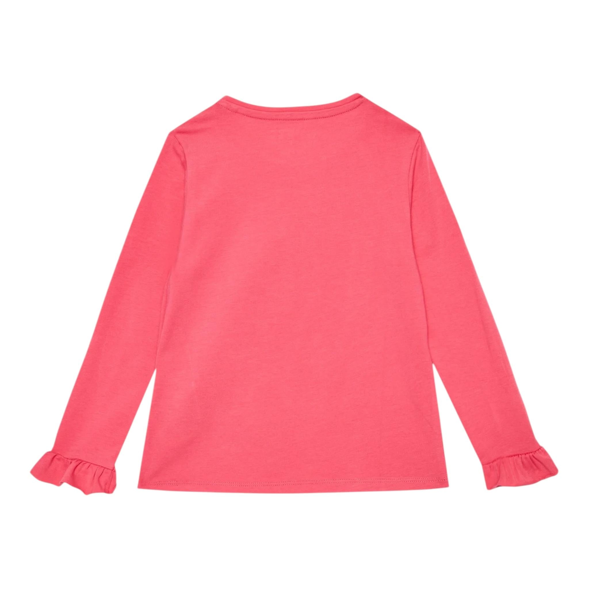 GUESS shirt girocollo tinta unita con stampa in contrasto Rosa per Neonata K4BI11J1314X ROSA GUESS