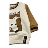 TRUSSARDI felpa chiusa girocollo tinta unita con maniche in cntrasto Panna per Neonato TIA25081FE PANNA TRUSSARDI